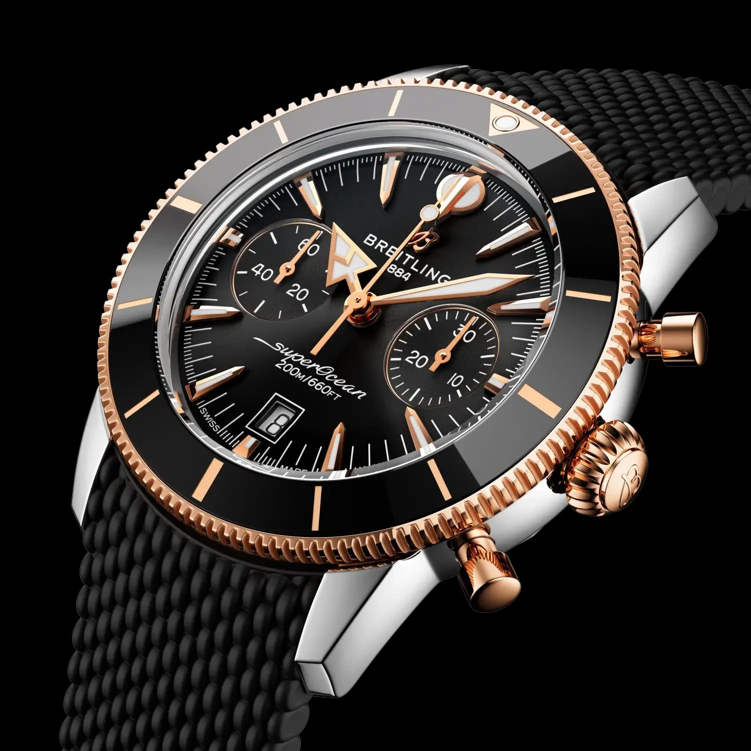 Breitling Superocean Heritage B01 Chronograph 42 – Çelik ve Kırmızı Altın, Siyah Kauçuk Kayış 2