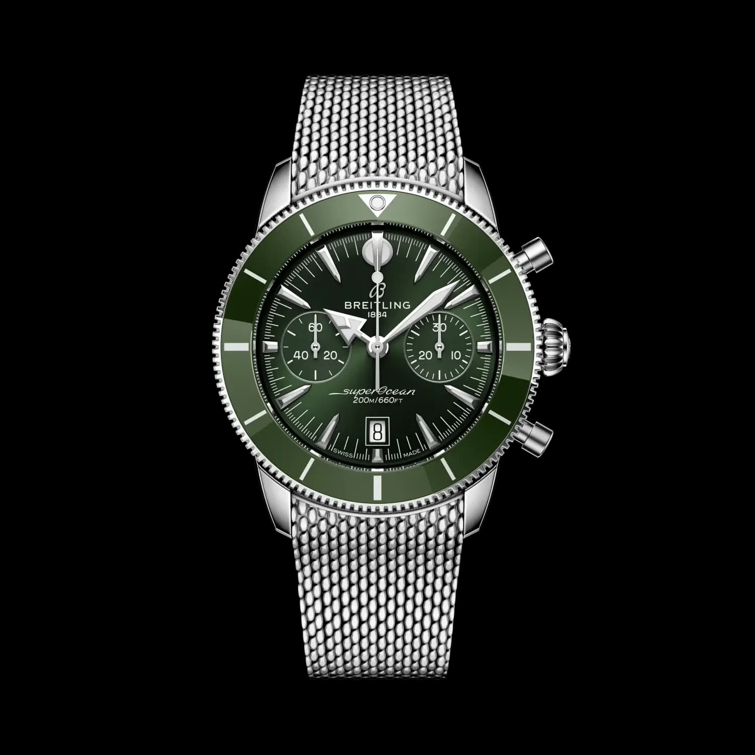Breitling Superocean Heritage B01 Chronograph 42 – Çelik, Yeşil Kadran, Çelik Bilezik 1