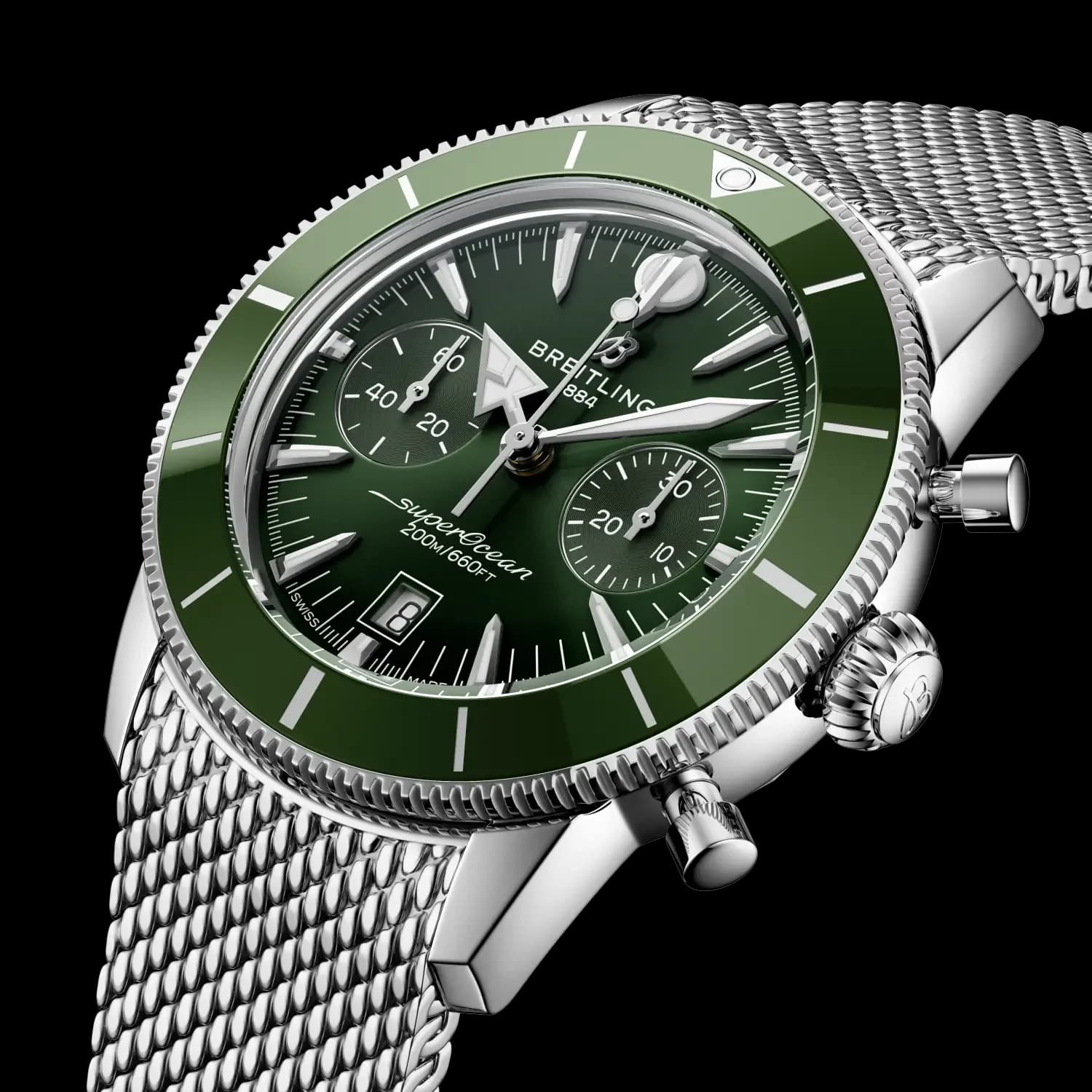 Breitling Superocean Heritage B01 Chronograph 42 – Çelik, Yeşil Kadran, Çelik Bilezik 2