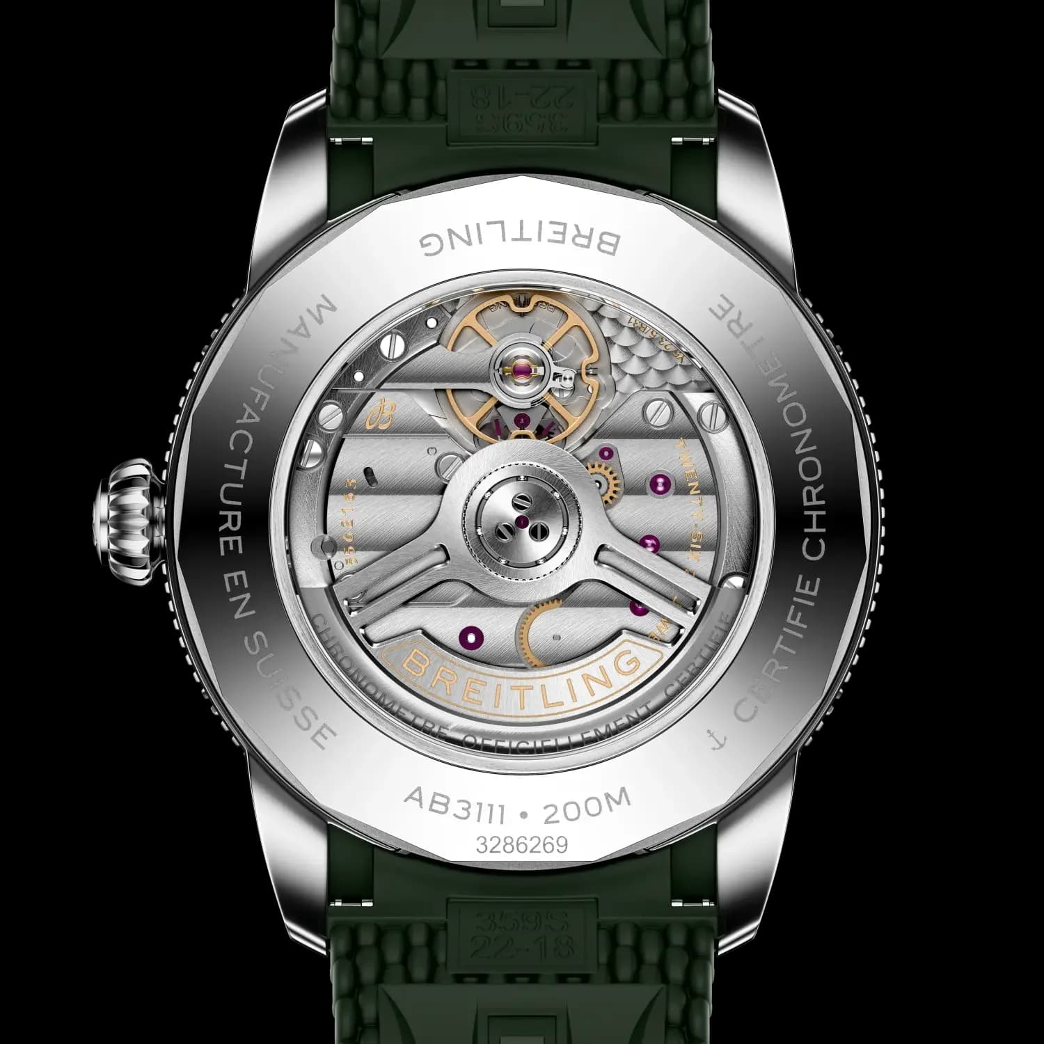 Breitling Superocean Heritage B31 Automatic 42 – Çelik, Yeşil Kadran, Yeşil Kauçuk Kayış 3