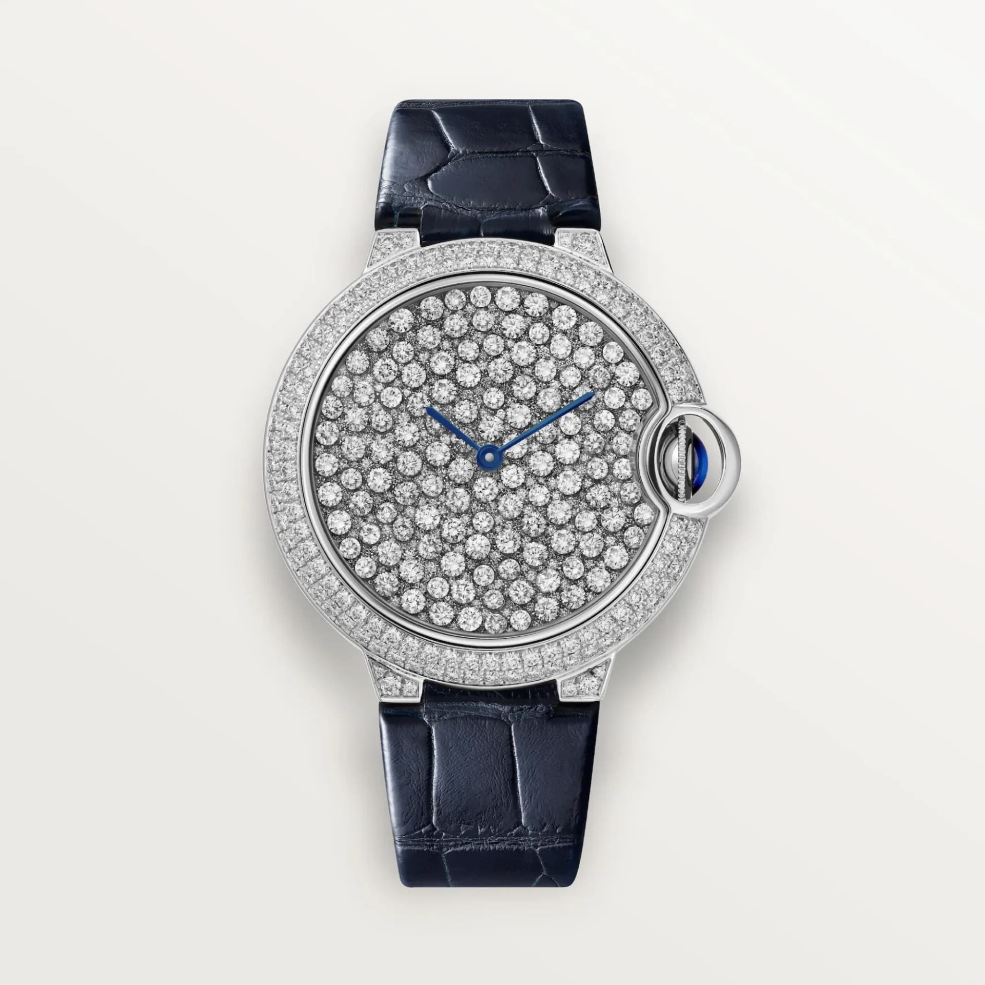 Cartier Ballon Bleu de Cartier 37 mm – Beyaz Altın, Pırlanta, Mavi Timsah Derisi Kayış 1