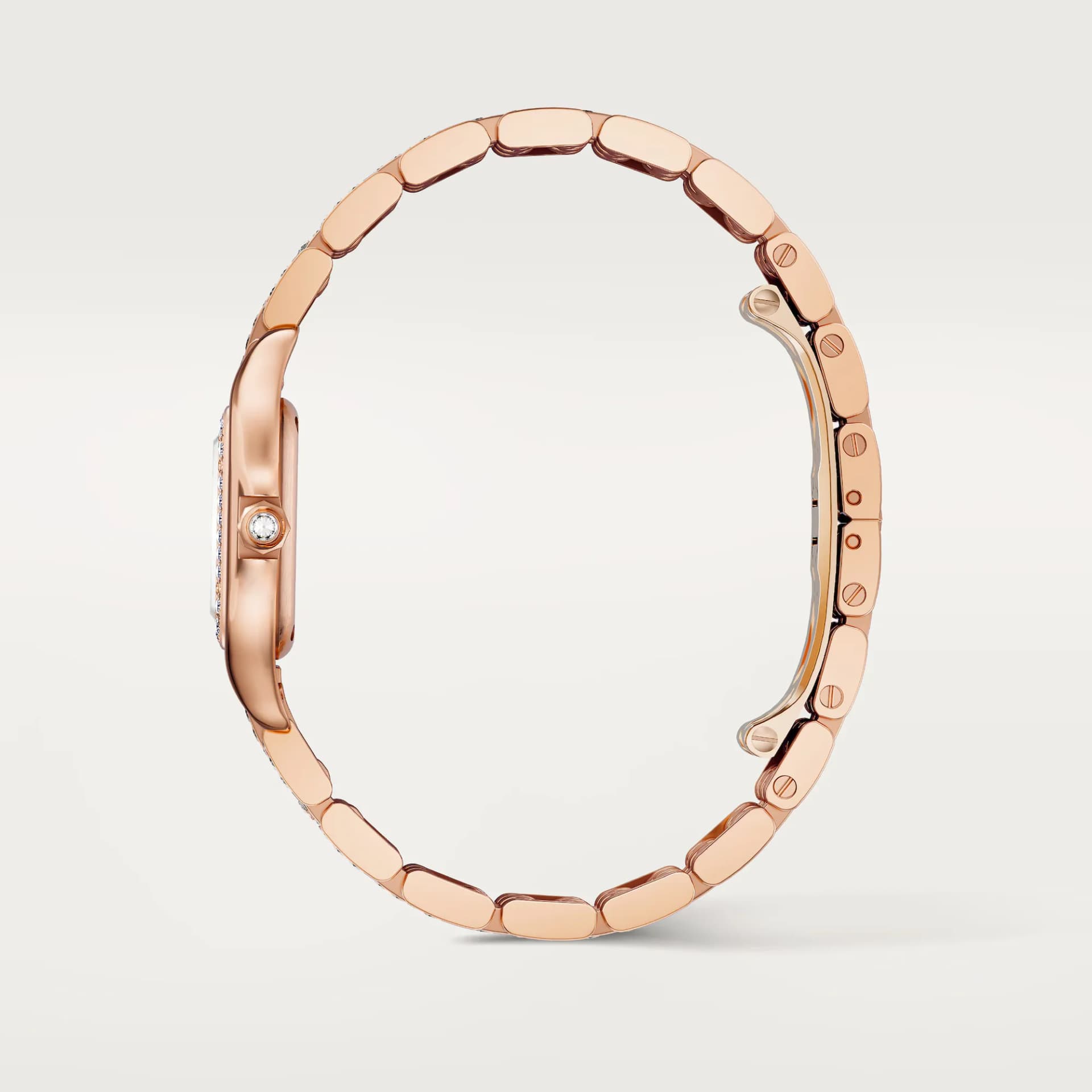 Cartier Panthère de Cartier Small Model – Pembe Altın, Pırlanta, Gümüş Kadran, Pırlantalı Bilezik 3