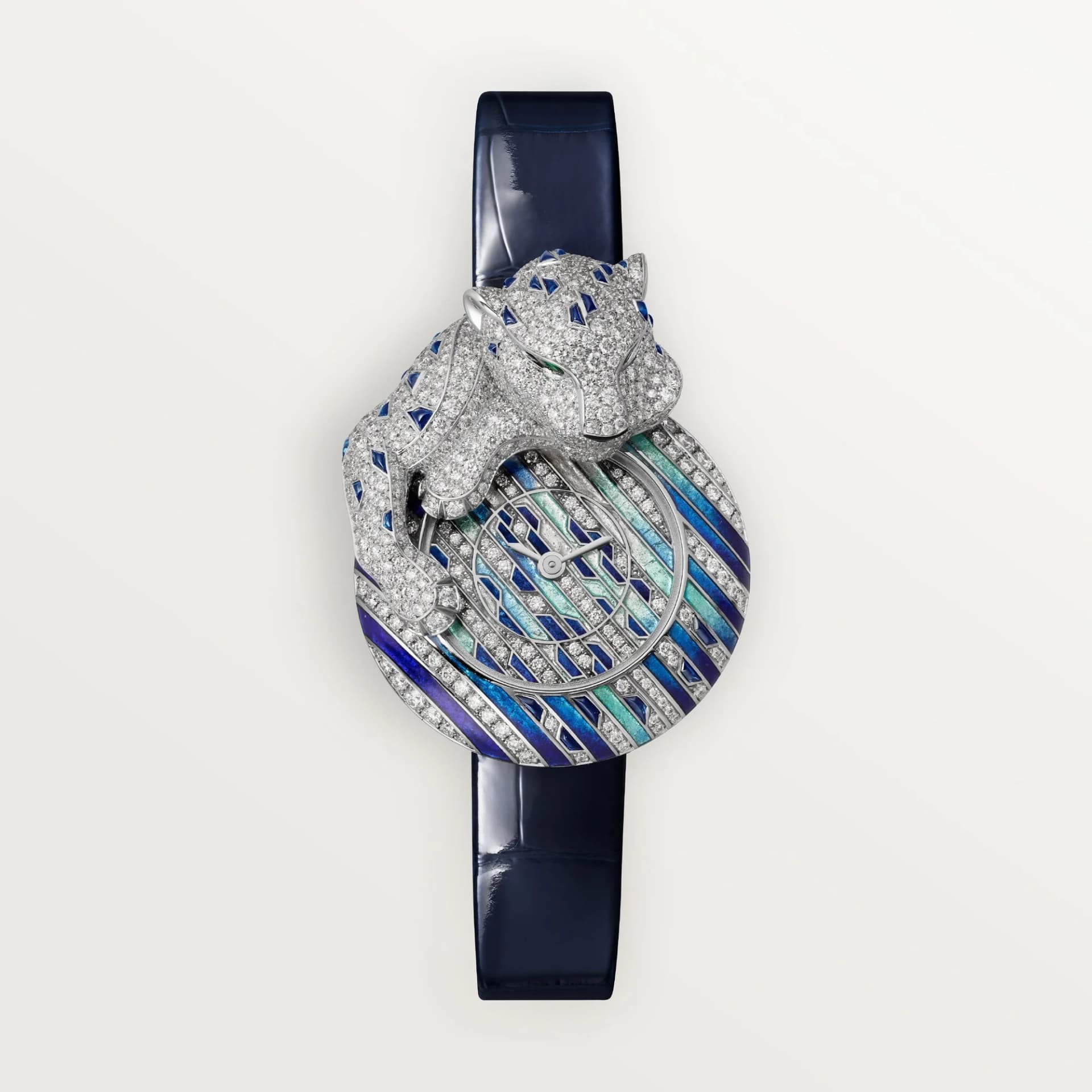 Cartier Panthère Jewelry Watch 28.4 mm – Beyaz Altın, Pırlanta, Mavi Kadran 1