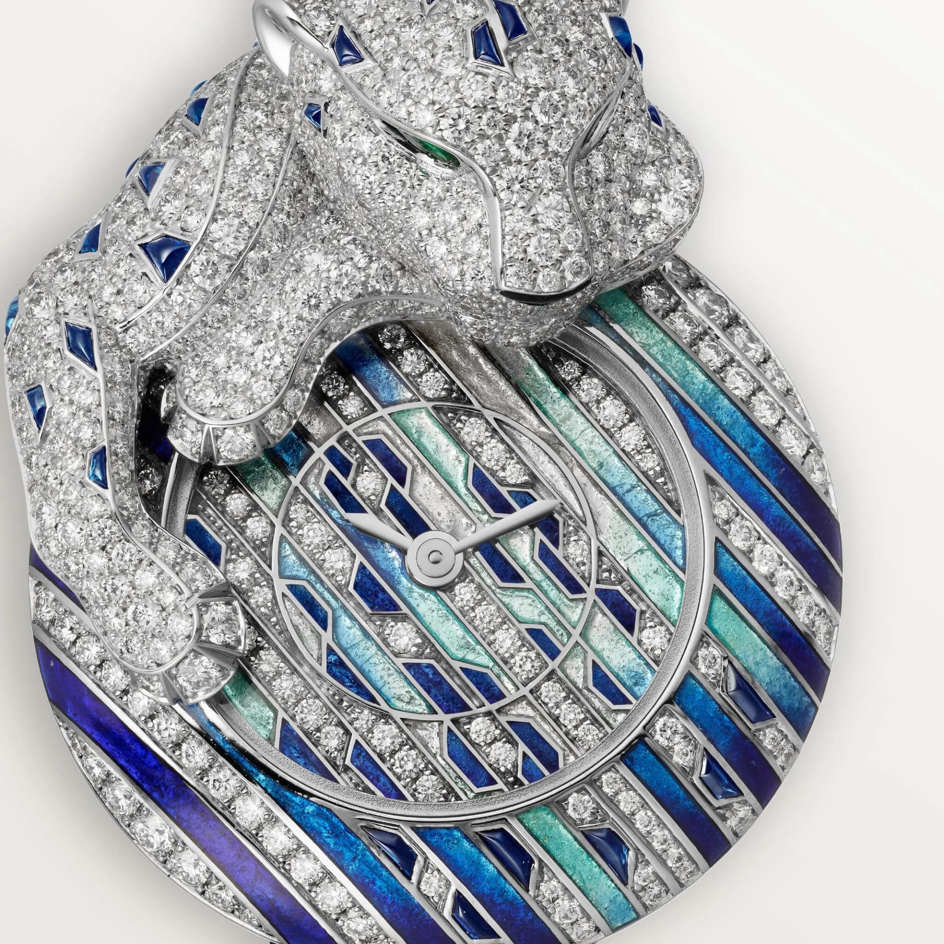 Cartier Panthère Jewelry Watch 28.4 mm – Beyaz Altın, Pırlanta, Mavi Kadran 2