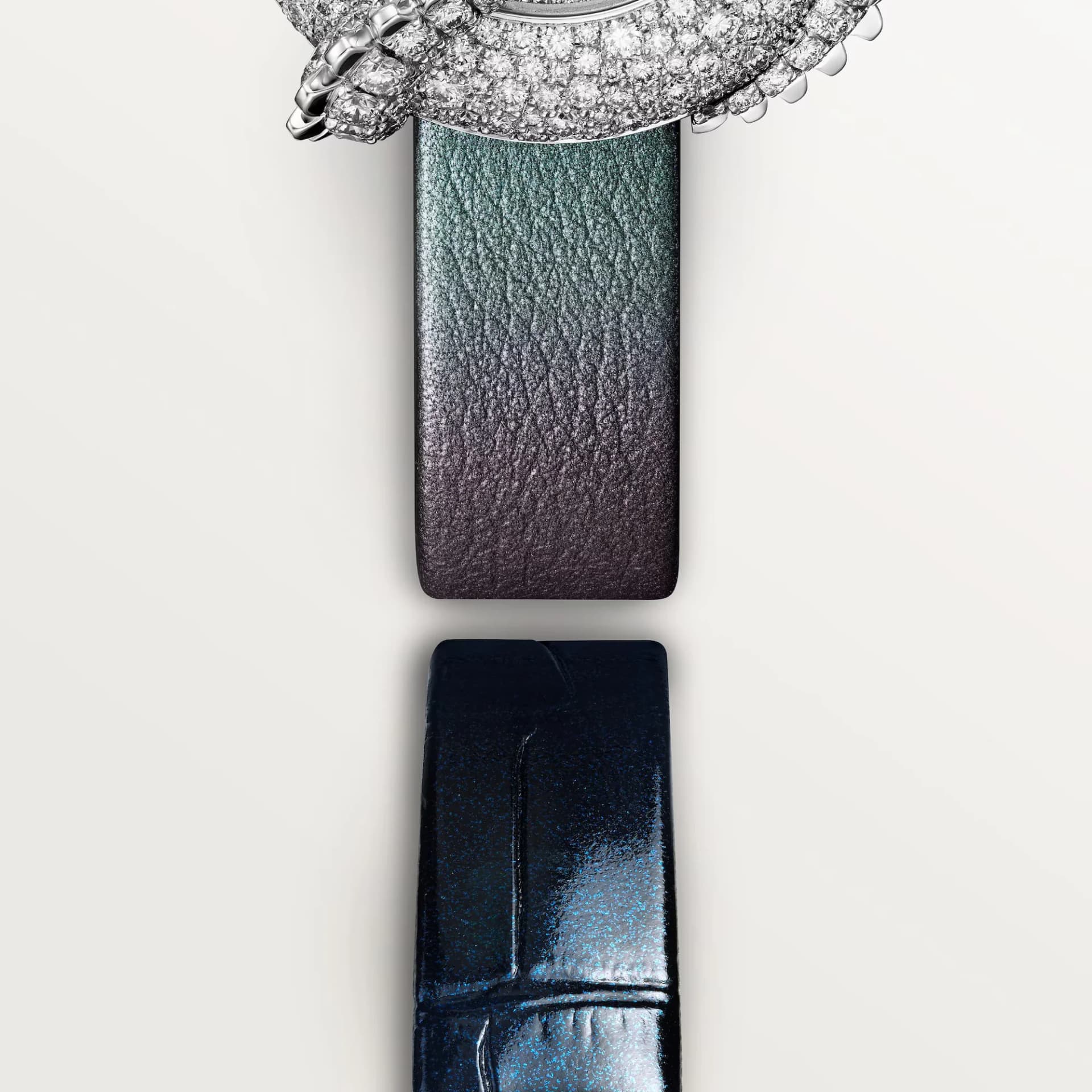 Cartier Panthère Jewelry Watch – Beyaz Altın, Zümrüt, Lacivert Timsah Derisi Kayış 3