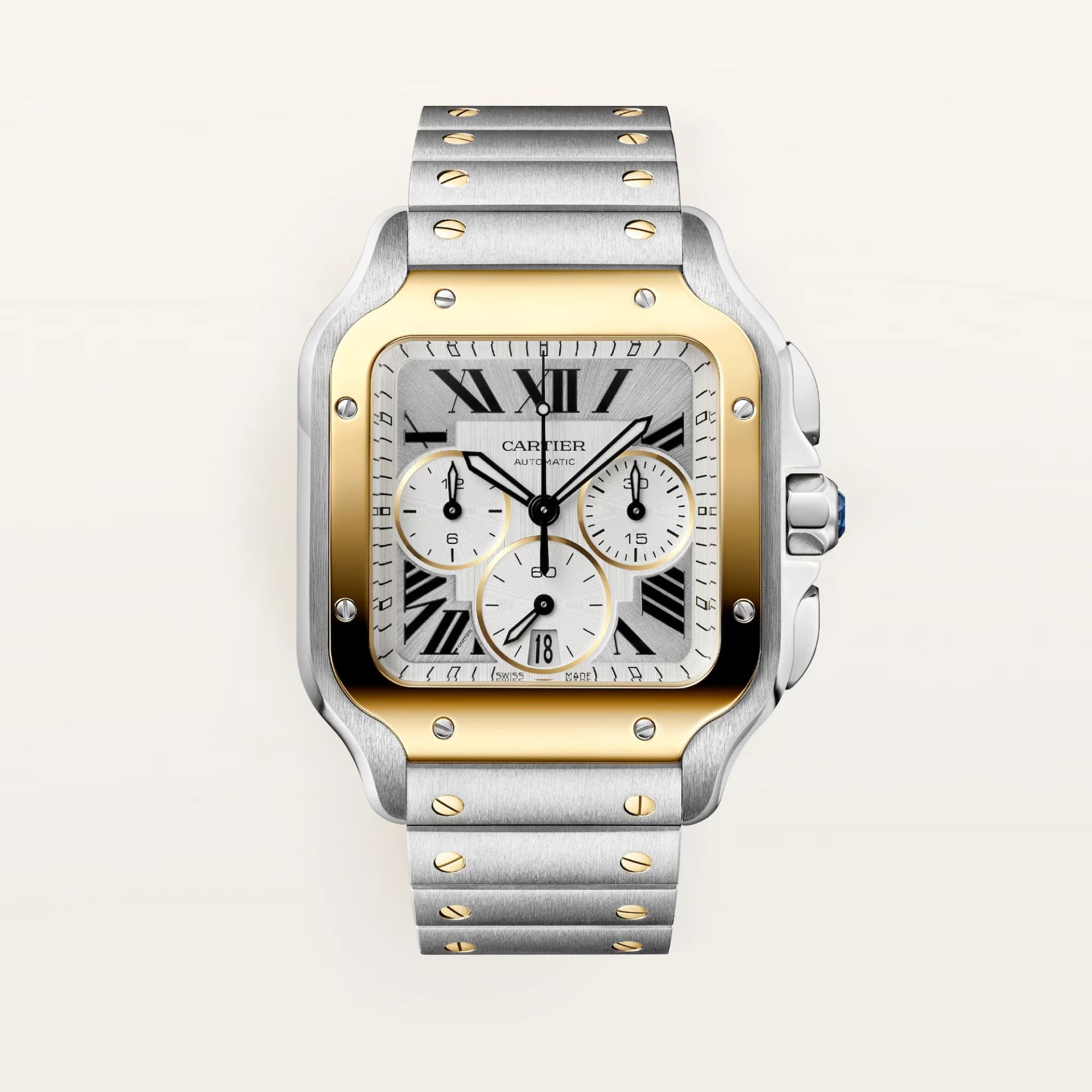 Cartier Santos de Cartier Large Model – Sarı Altın, Çelik, Bilezik ve Kayış 1