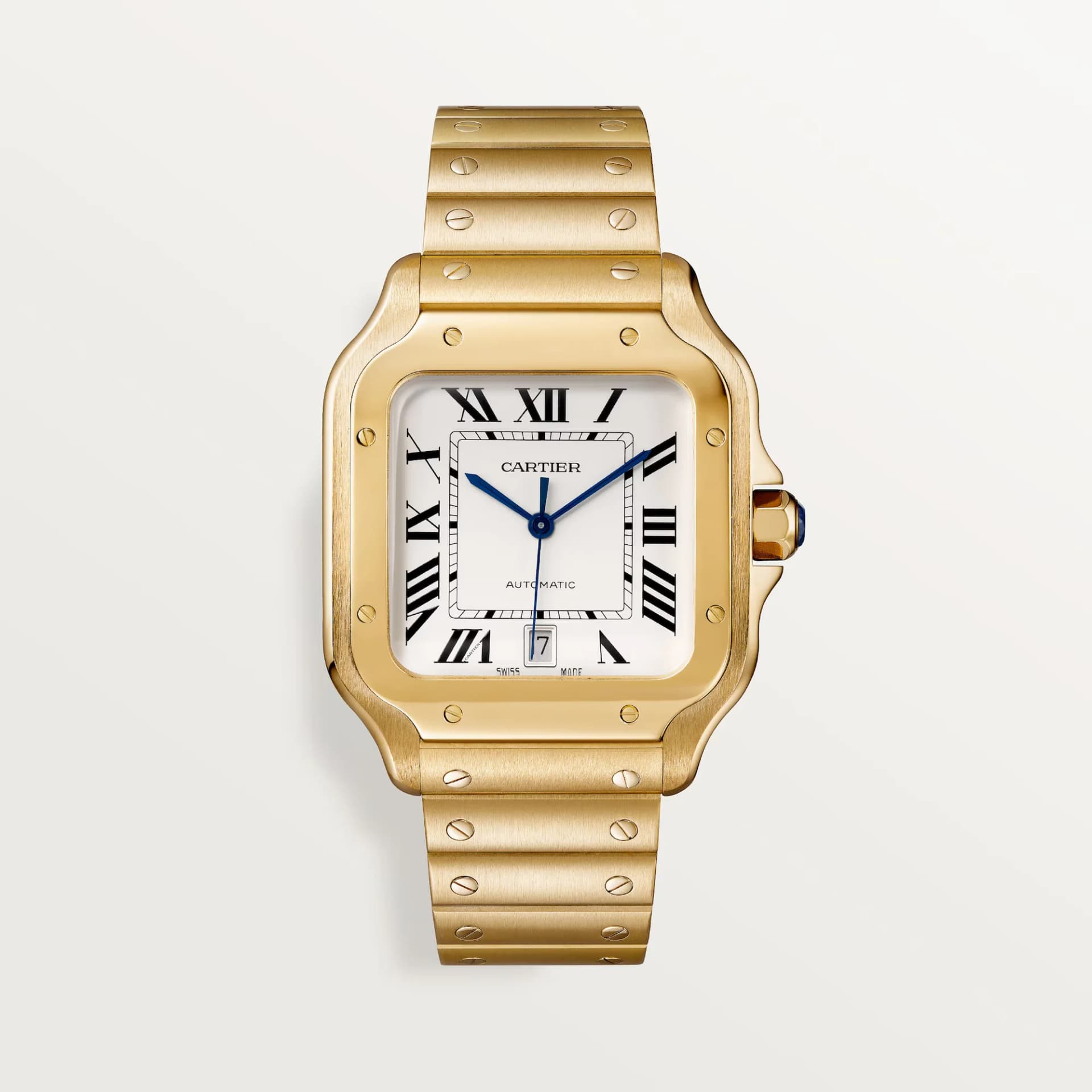 Cartier Santos de Cartier Large Model – Sarı Altın, Gümüş Kadran, Bilezik 1