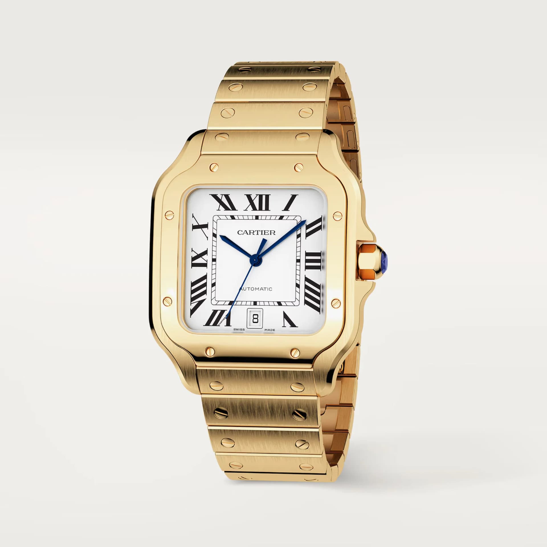 Cartier Santos de Cartier Large Model – Sarı Altın, Gümüş Kadran, Bilezik 2