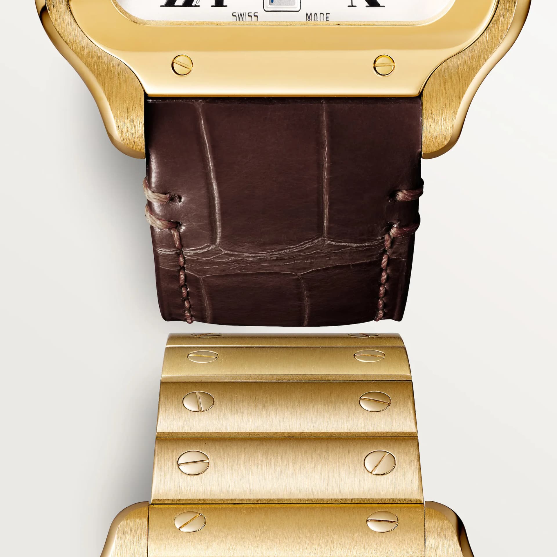 Cartier Santos de Cartier Large Model – Sarı Altın, Gümüş Kadran, Bilezik 3