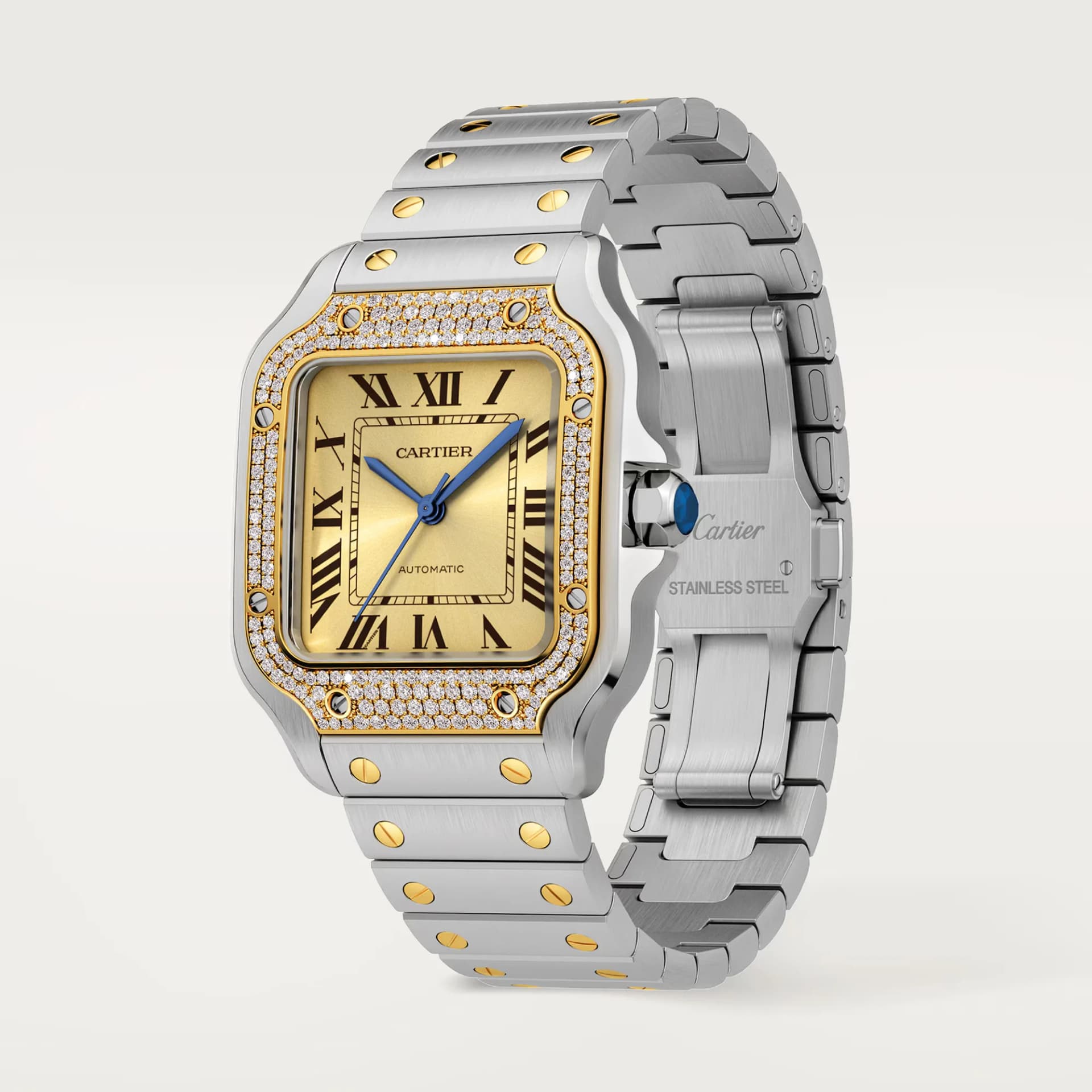 Cartier Santos de Cartier Medium Model – Sarı Altın, Çelik, Altın Rengi Kadran 2