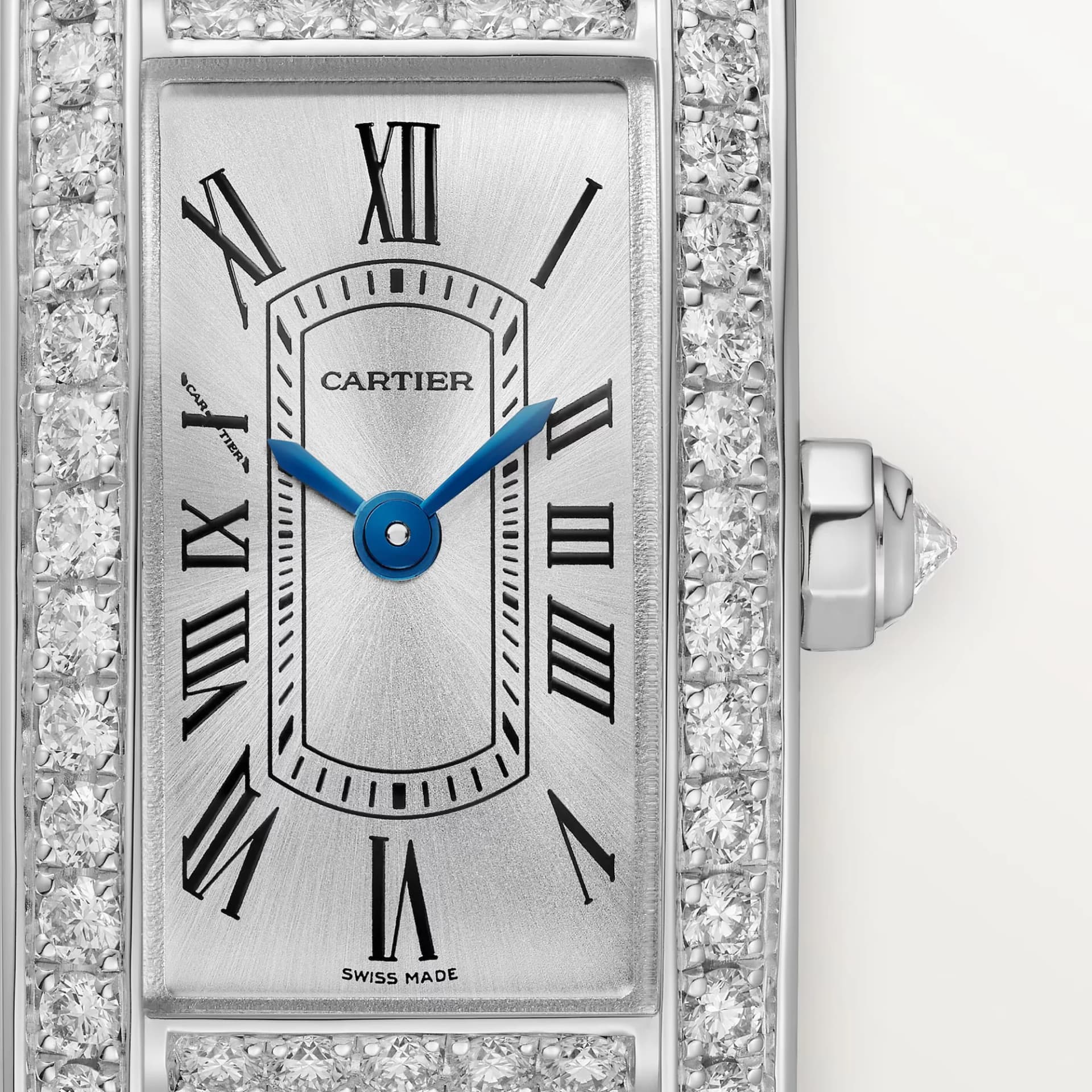 Cartier Tank Américaine Mini Model – Beyaz Altın, Pırlanta, Beyaz Metal Kayış 2