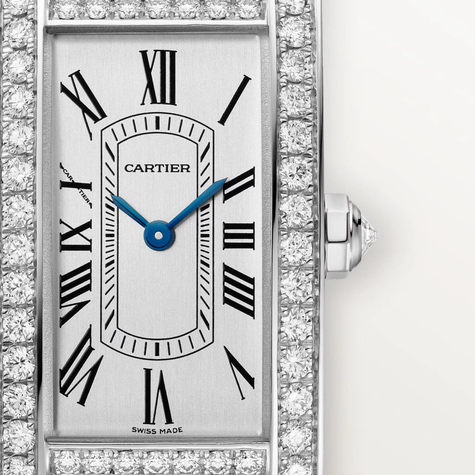 Cartier Tank Américaine Small Model – Beyaz Altın, Pırlanta, Uzun Pil Ömürlü 3
