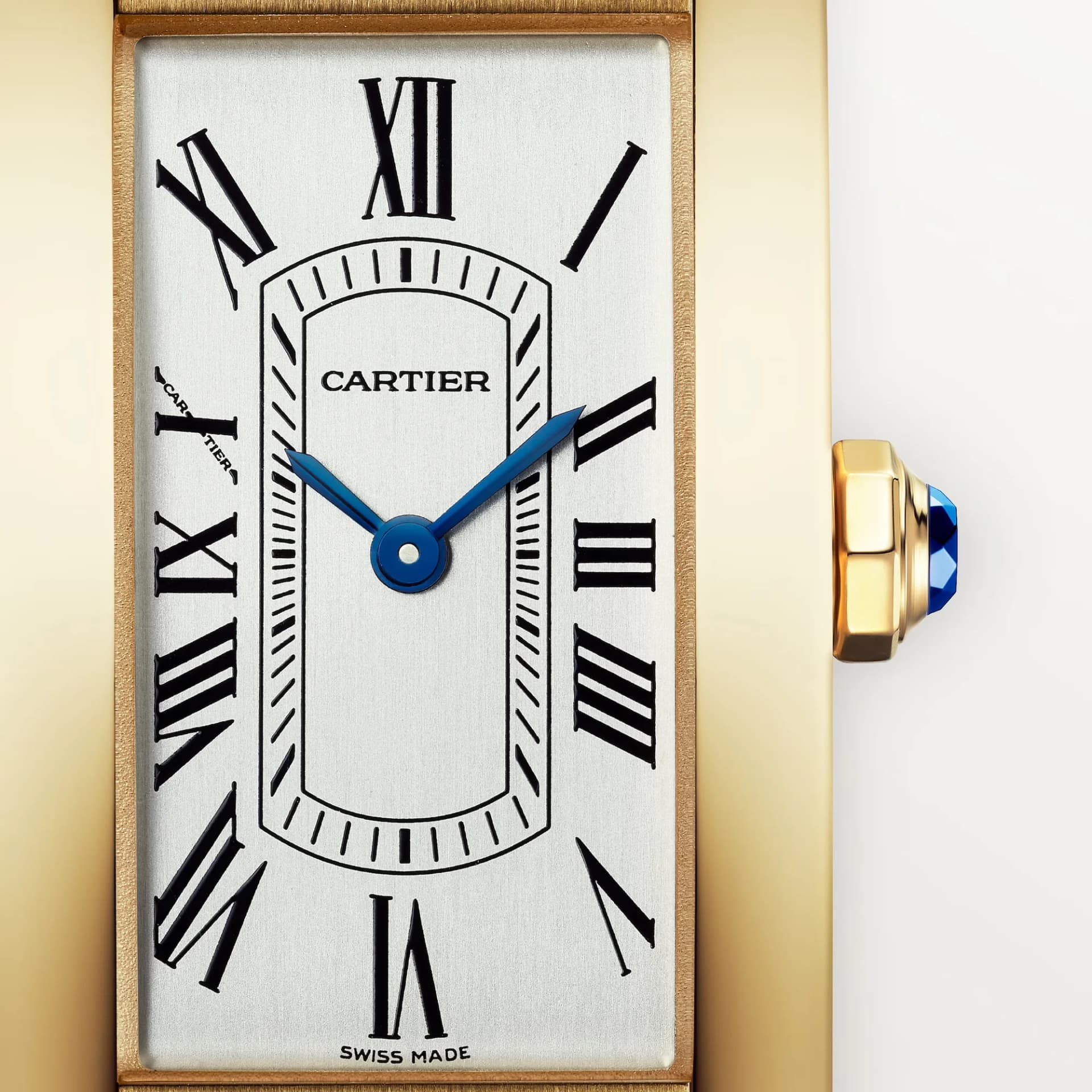 Cartier Tank Américaine Small Model – Sarı Altın, Lacivert Timsah Derisi Kayış 3
