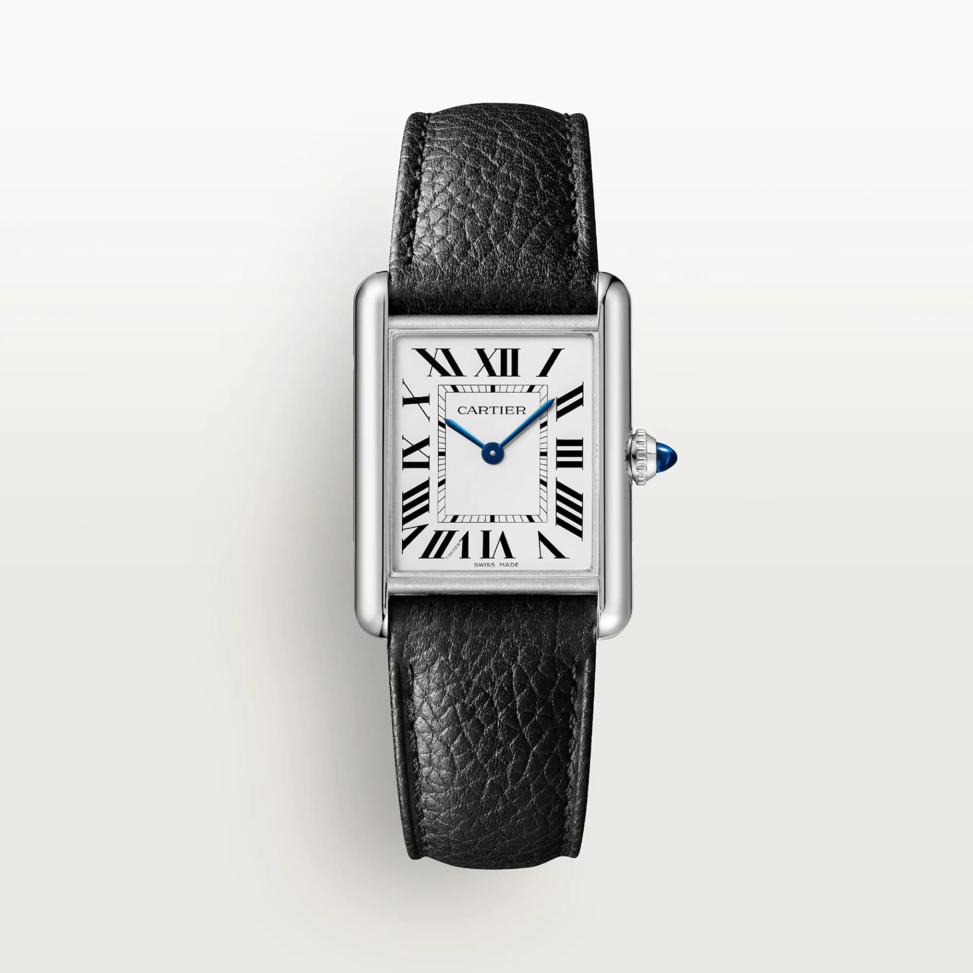 Cartier Tank Must de Cartier Large Model – Çelik, Gümüş Kadran, Siyah Deri Kayış, SolarBeat 1