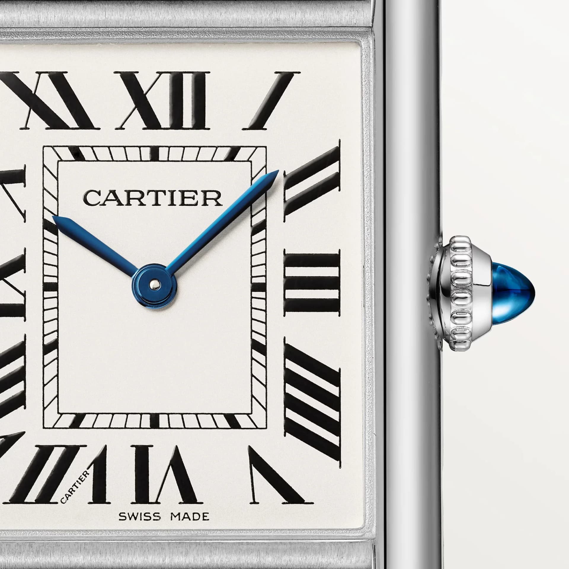 Cartier Tank Must de Cartier Large Model – Çelik, Gümüş Kadran, Siyah Deri Kayış, Uzun Pil Ömürlü 2