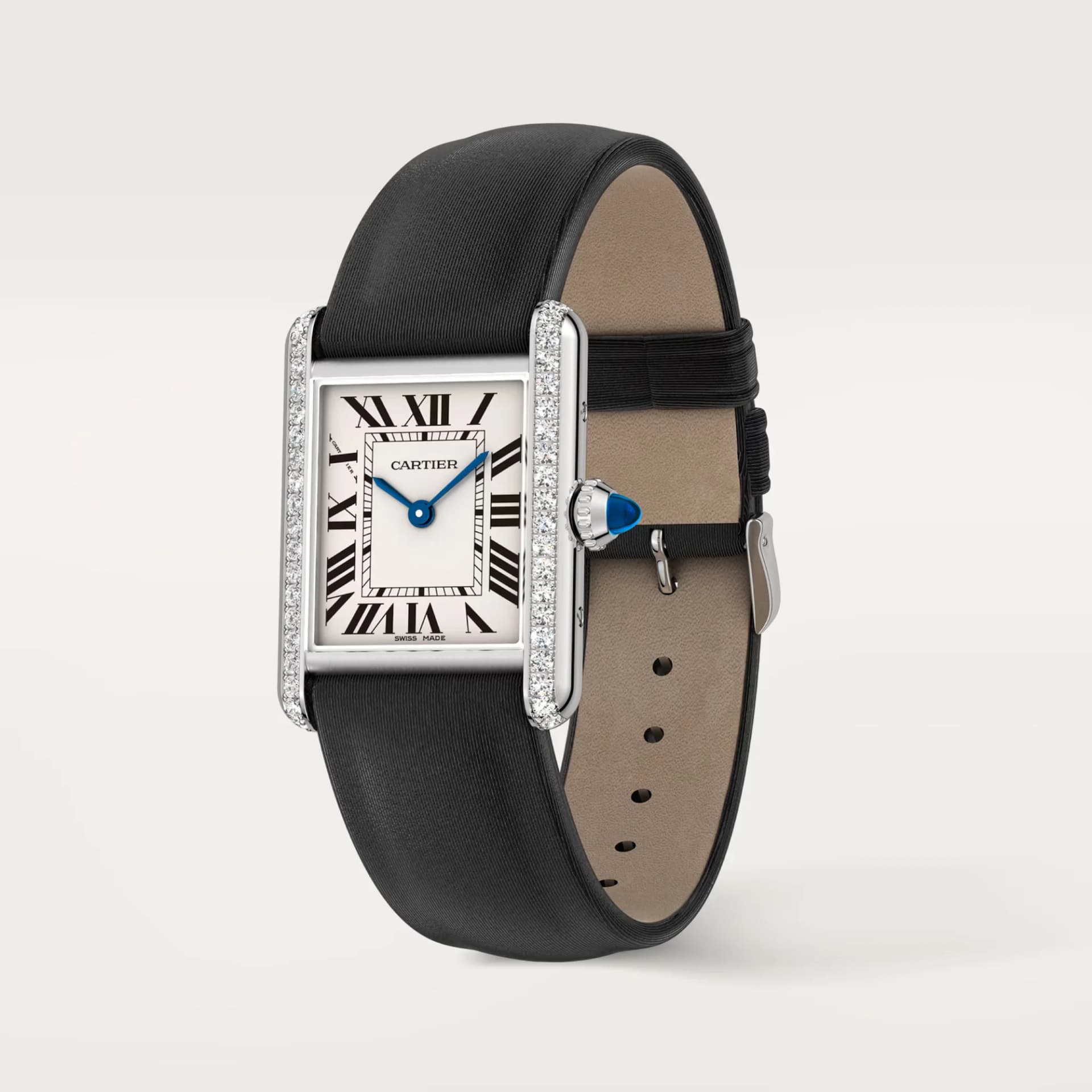 Cartier Tank Must de Cartier Small Model – Çelik, Pırlanta, Siyah Deri Kayış 2