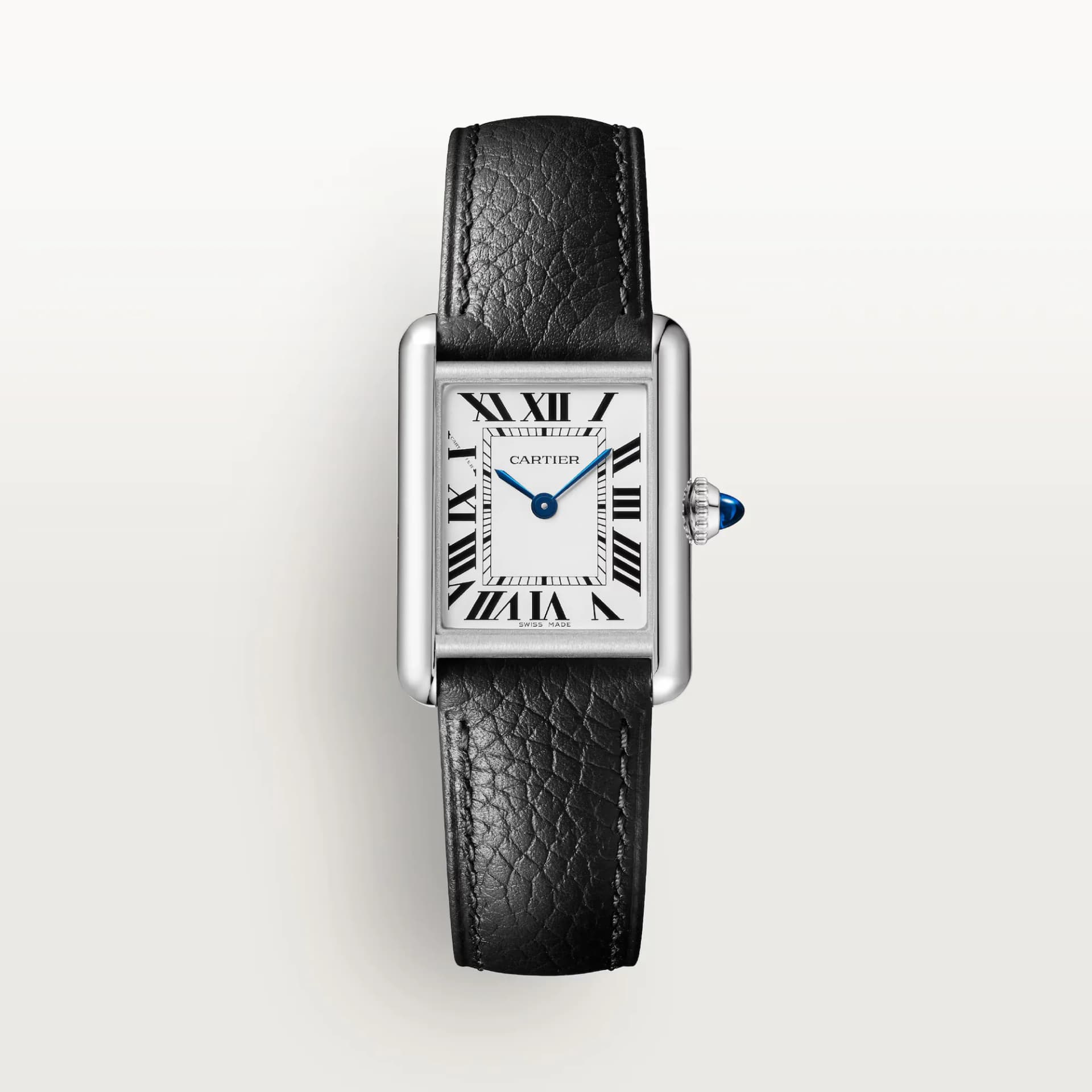 Cartier Tank Must de Cartier Small Model – Çelik, Siyah Deri Kayış, SolarBeat 1