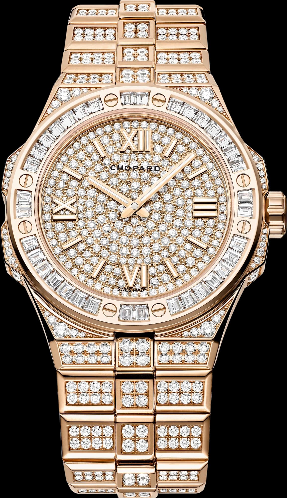 Chopard Alpine Eagle 41 – Pembe Altın, Pırlanta Paveli Kadran, Pırlanta Çerçeve, Pırlantalı Kasa 1