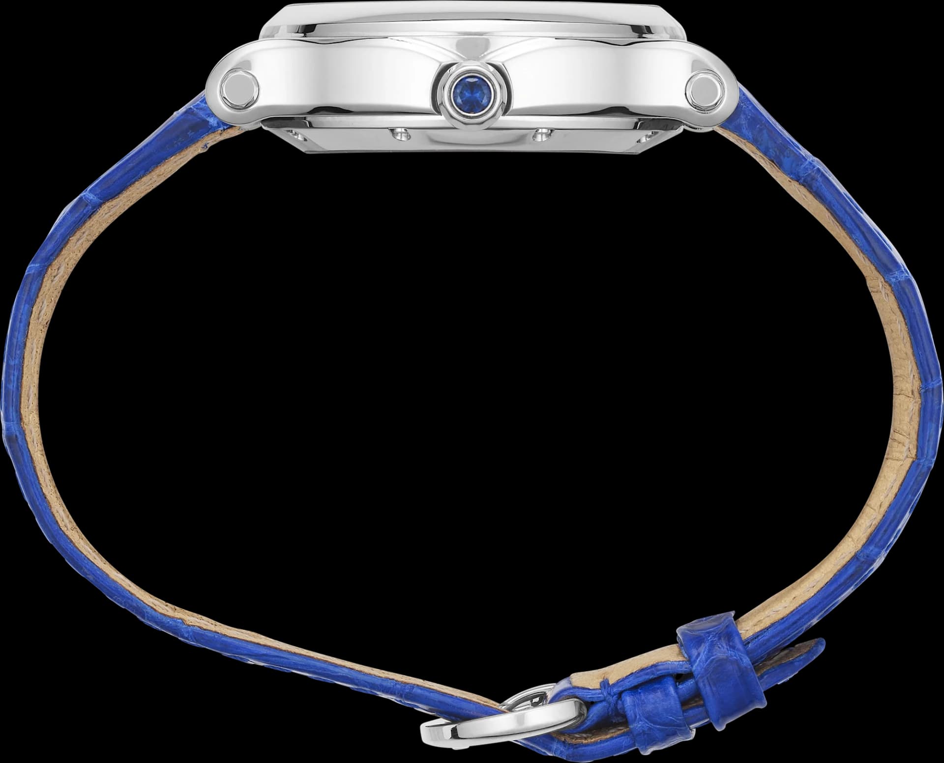 Chopard Happy Sport 29 x 31 mm – Çelik, Gümüş Kadran, Mavi Timsah Derisi Kayış 3