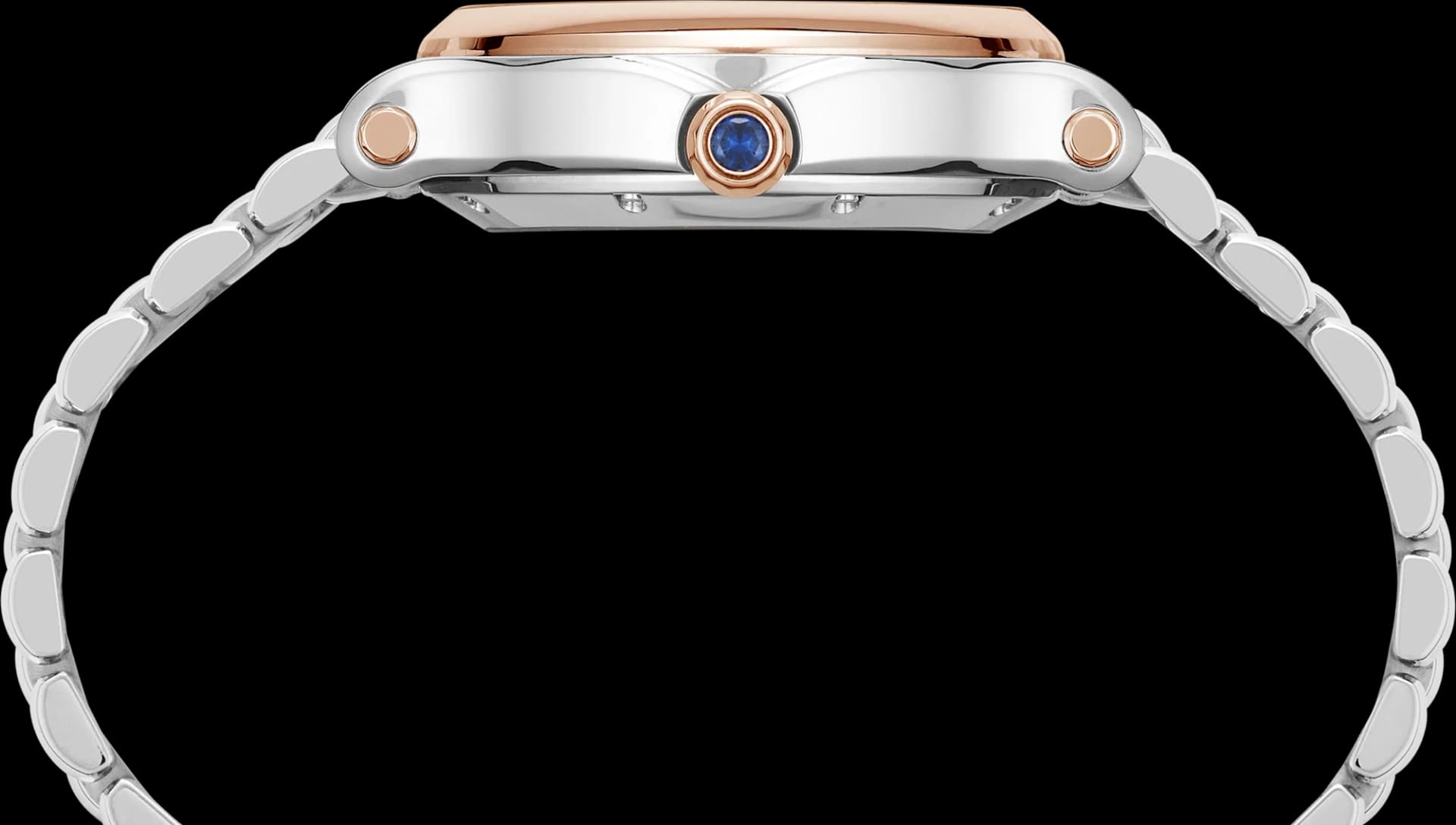 Chopard Happy Sport 29 x 31 mm – Çelik ve Pembe Altın, Gümüş Kadran, Çelik ve Altın Bilezik 3