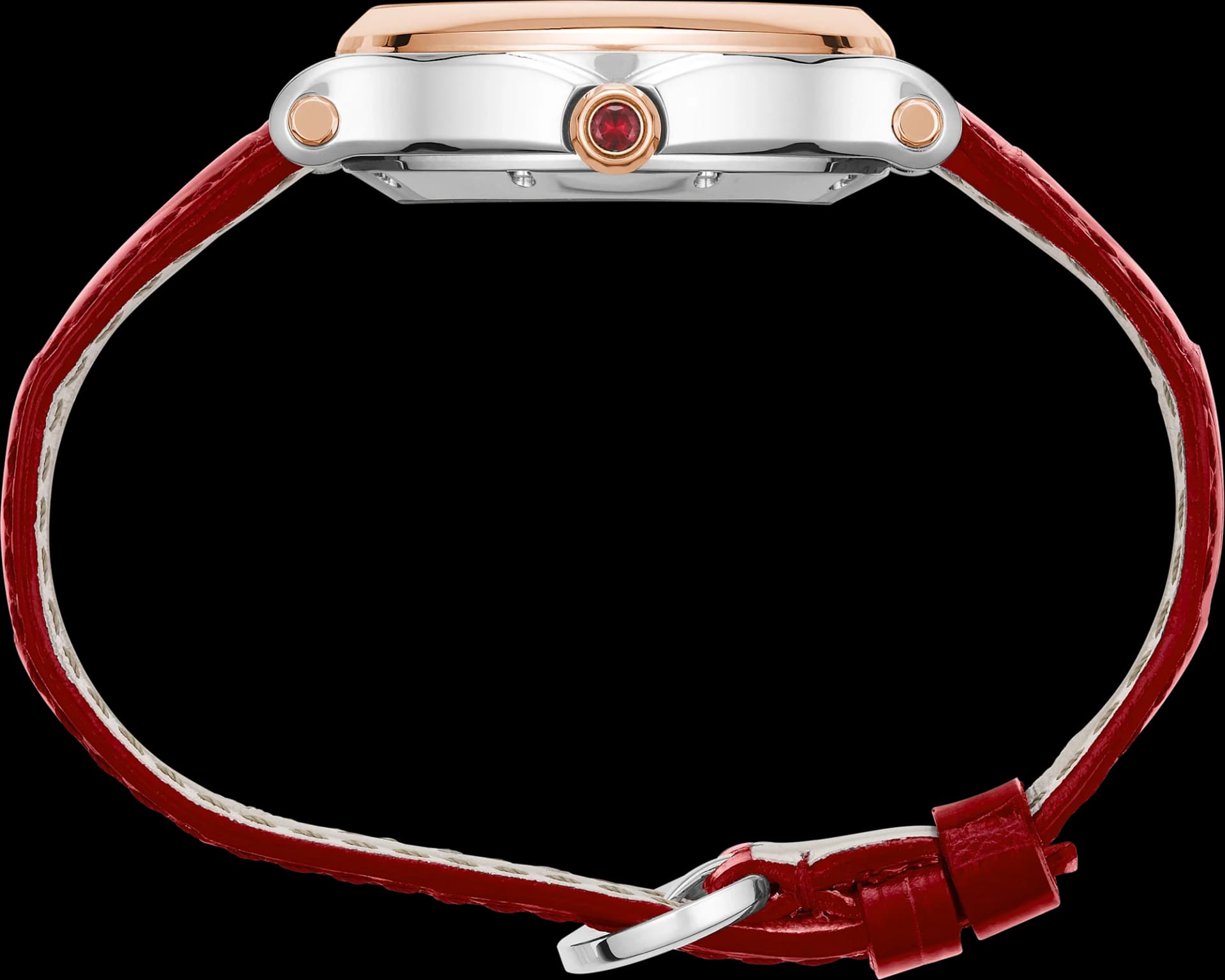 Chopard Happy Sport 29 x 31 mm – Çelik ve Pembe Altın, Kırmızı Sedef Kadran 3