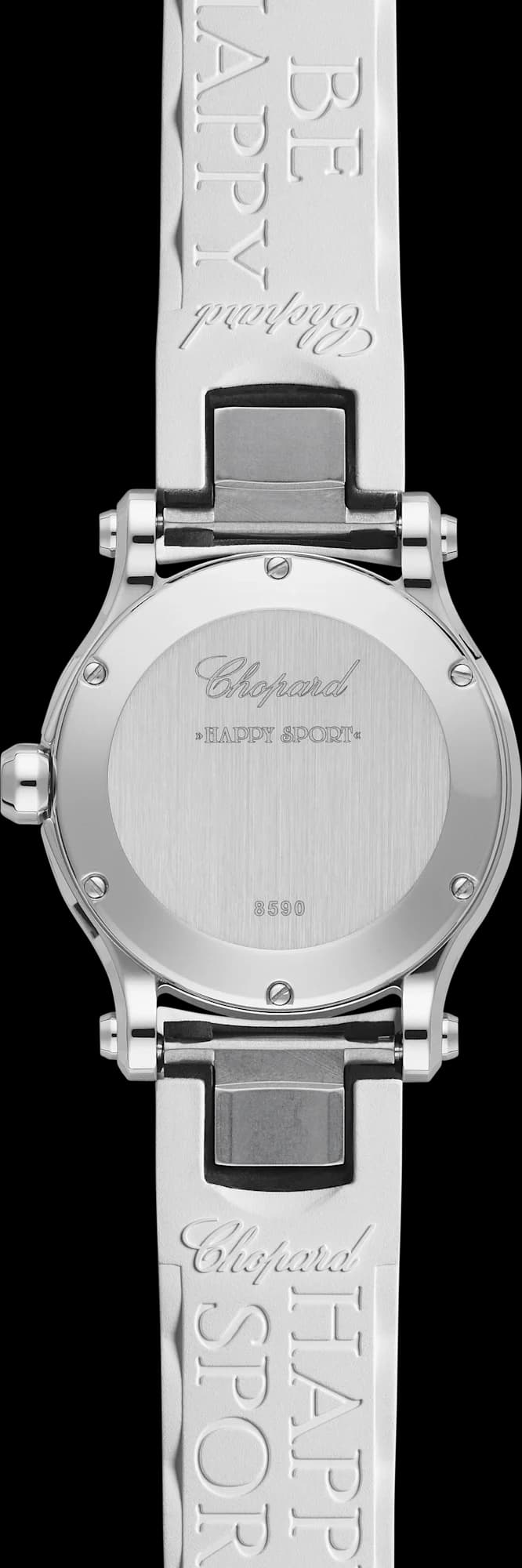 Chopard Happy Sport 30 mm – Çelik, Beyaz Kadran, Beyaz Kauçuk Kayış 2