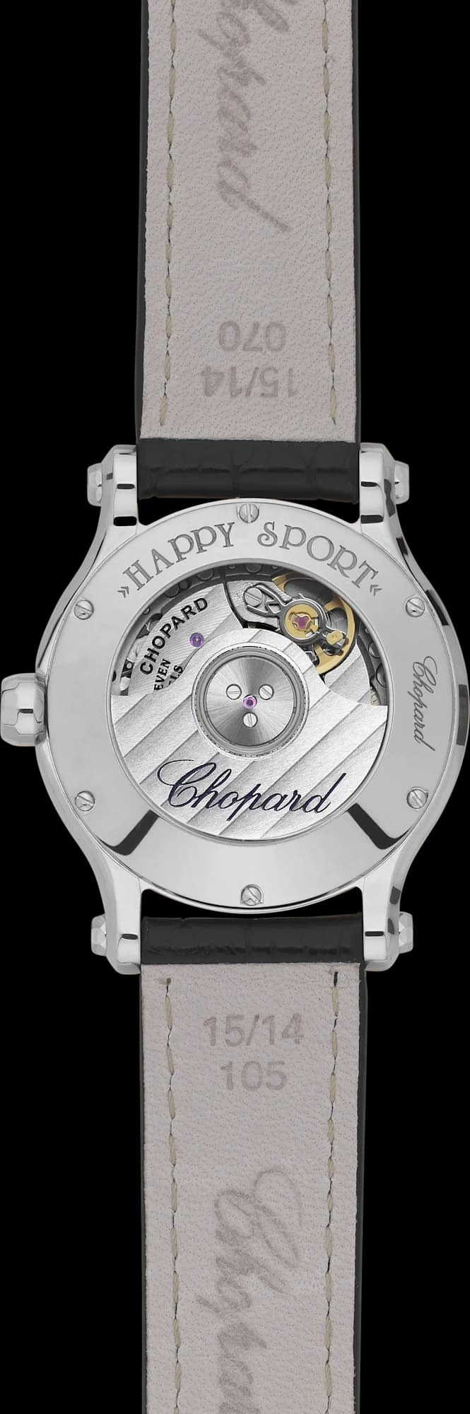 Chopard Happy Sport 30 mm – Çelik, Gümüş Kadran, Siyah Timsah Derisi Kayış, Pırlanta Çerçeve 2