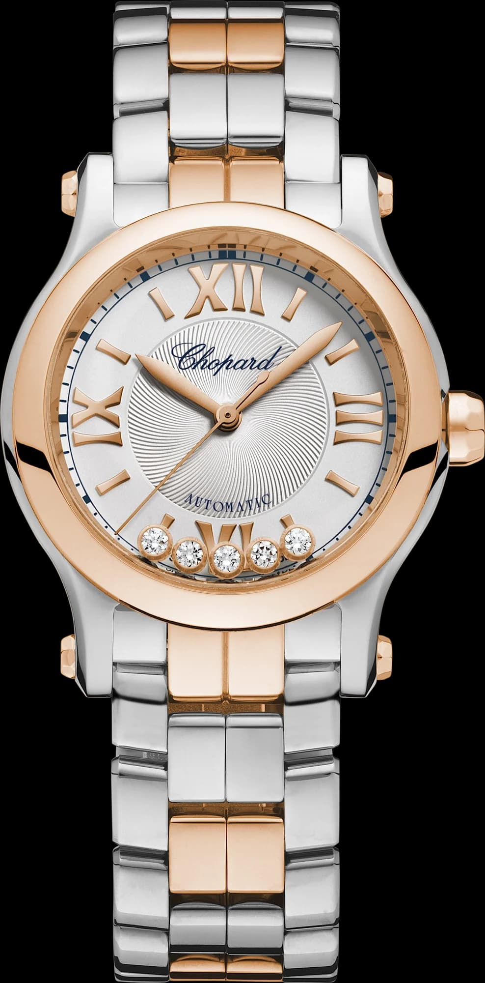 Chopard Happy Sport 30 mm – Çelik ve Pembe Altın, Gümüş Kadran, Çelik ve Altın Bilezik 1