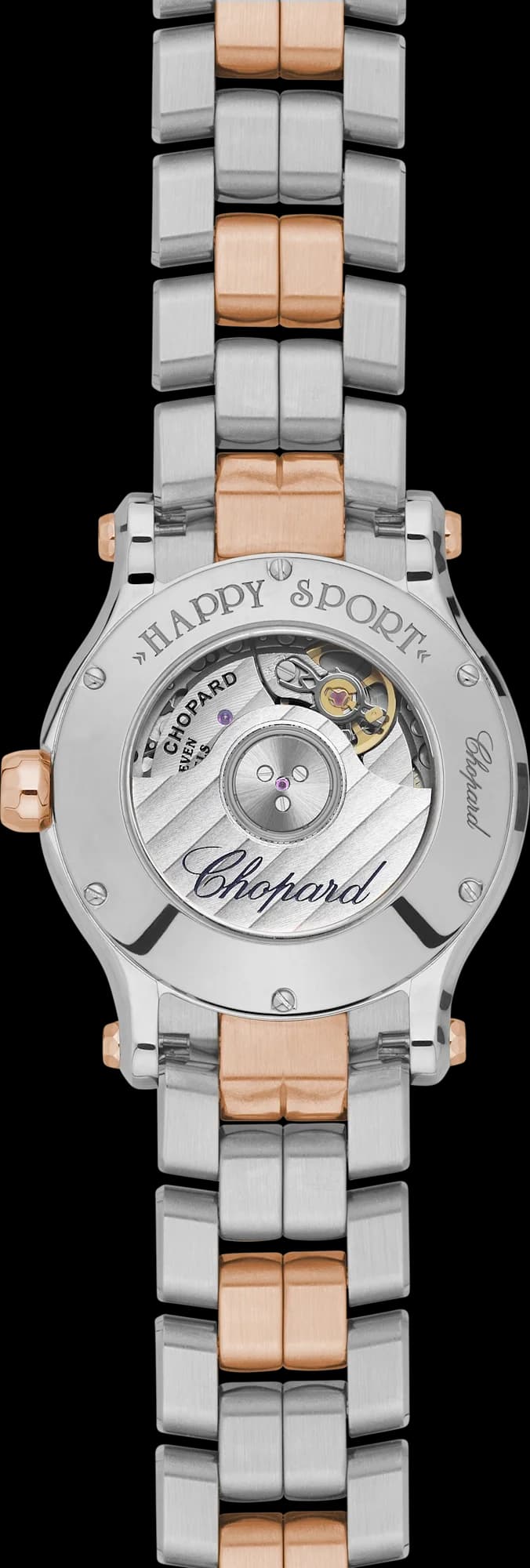 Chopard Happy Sport 30 mm – Çelik ve Pembe Altın, Gümüş Kadran, Çelik ve Altın Bilezik 2