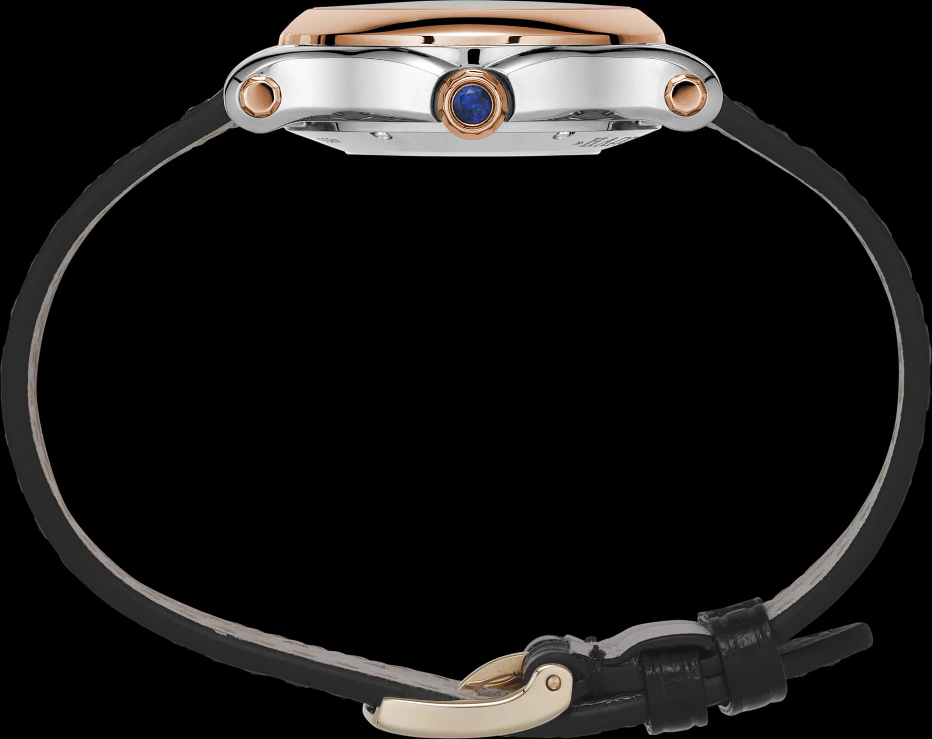 Chopard Happy Sport 30 mm – Çelik ve Pembe Altın, Gümüş Kadran, Siyah Timsah Derisi Kayış 3