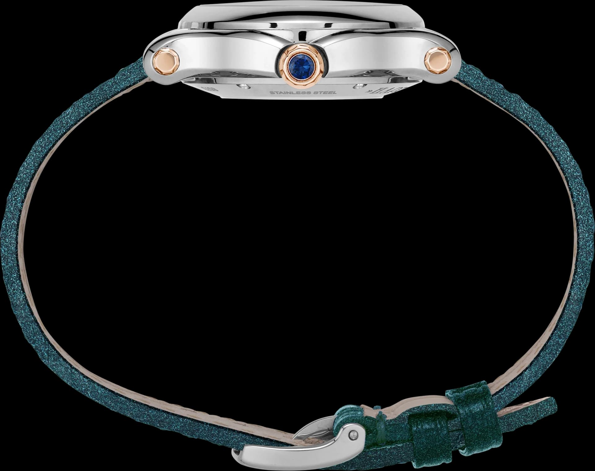 Chopard Happy Sport 30 mm – Çelik ve Pembe Altın, Petrol Yeşili Kadran 3