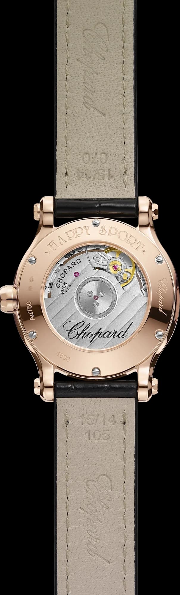 Chopard Happy Sport 30 mm – Pembe Altın, Gümüş Kadran, Pırlanta Çerçeve 2