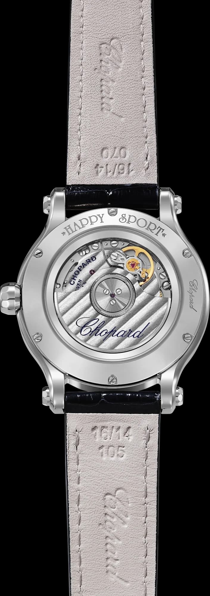 Chopard Happy Sport 33 mm – Çelik, Gümüş Kadran, Mavi Timsah Derisi Kayış, Pırlanta Çerçeve 2
