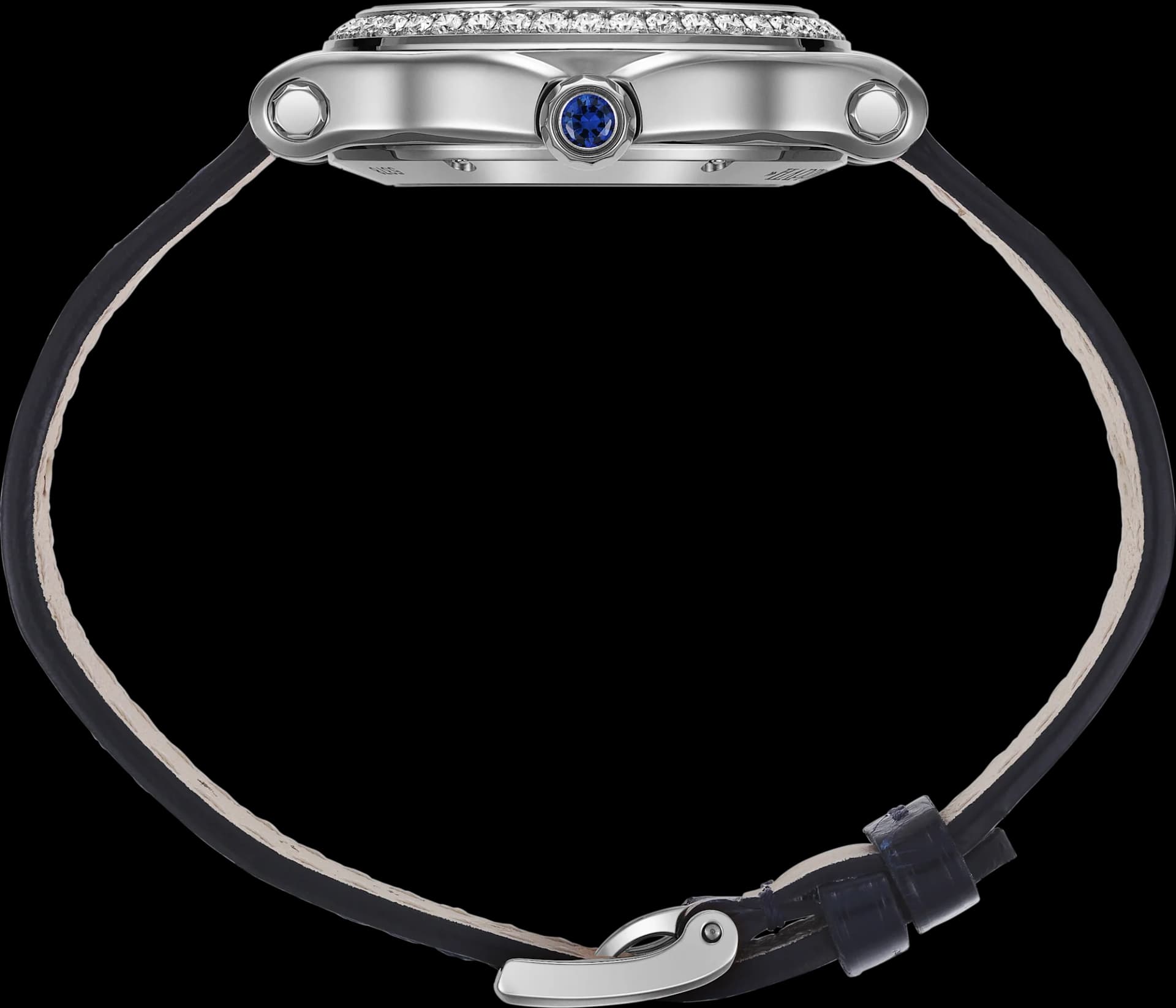 Chopard Happy Sport 33 mm – Çelik, Gümüş Kadran, Mavi Timsah Derisi Kayış, Pırlanta Çerçeve 3