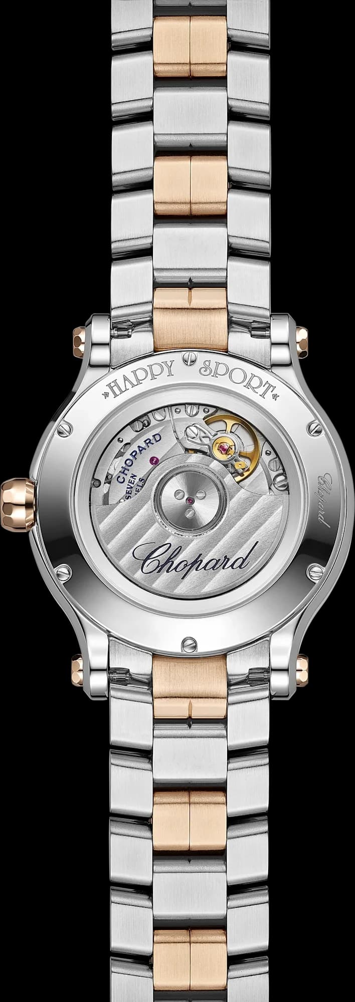 Chopard Happy Sport 33 mm – Çelik ve Pembe Altın, Gümüş Kadran, Çelik ve Altın Bilezik 2