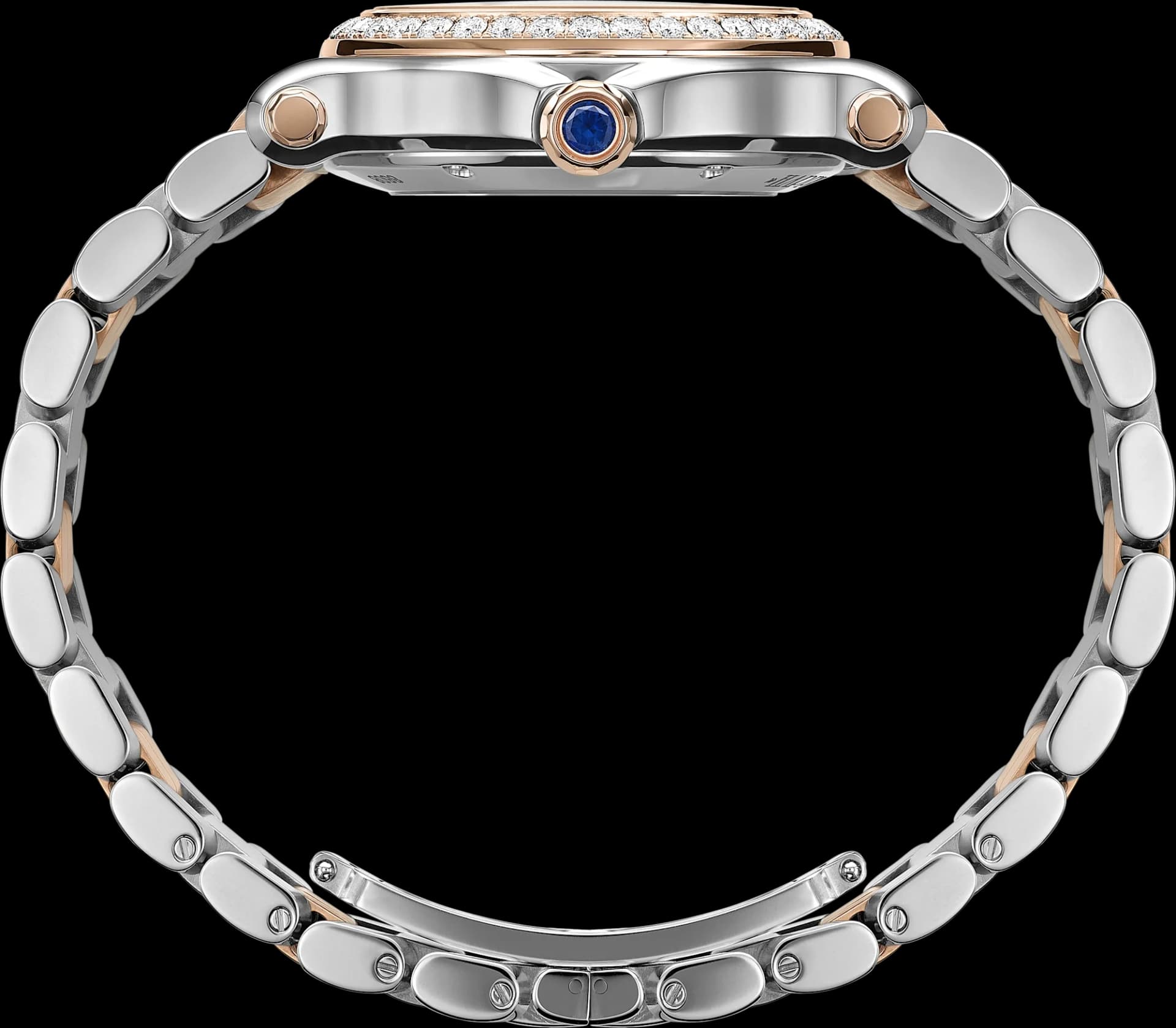 Chopard Happy Sport 33 mm – Çelik ve Pembe Altın, Gümüş Kadran, Çelik ve Altın Bilezik, Pırlanta Çerçeve 3