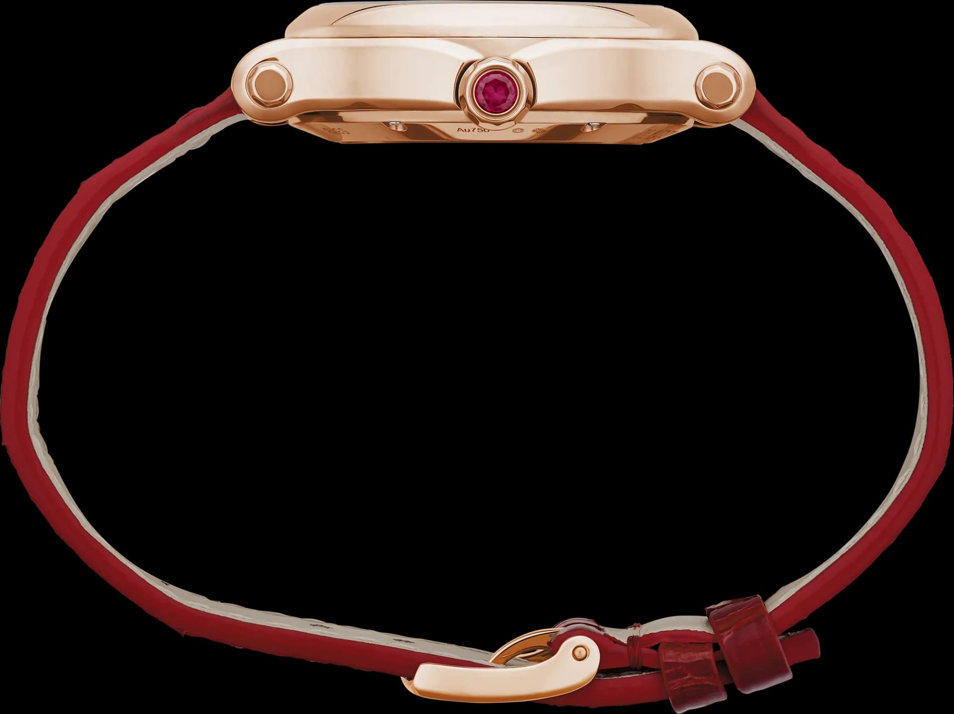 Chopard Happy Sport 33 mm – Pembe Altın, Gümüş Kadran, Kırmızı Timsah Derisi Kayış 3