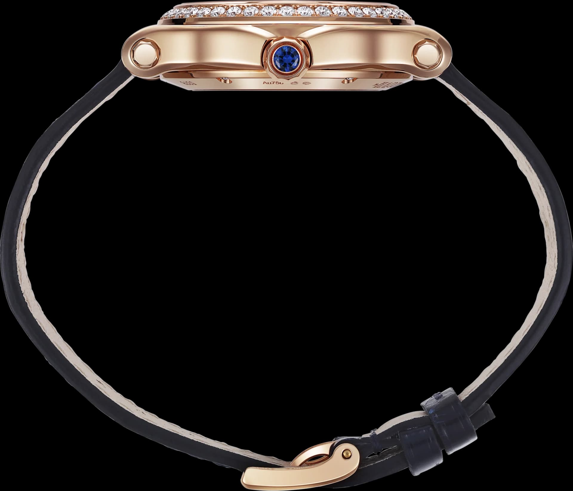 Chopard Happy Sport 33 mm – Pembe Altın, Gümüş Kadran, Mavi Timsah Derisi Kayış, Pırlanta Çerçeve 3