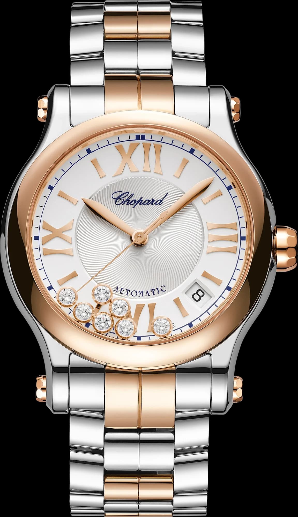 Chopard Happy Sport 36 mm – Çelik ve Pembe Altın, Gümüş Kadran, Çelik ve Altın Bilezik (278559-6026) 1
