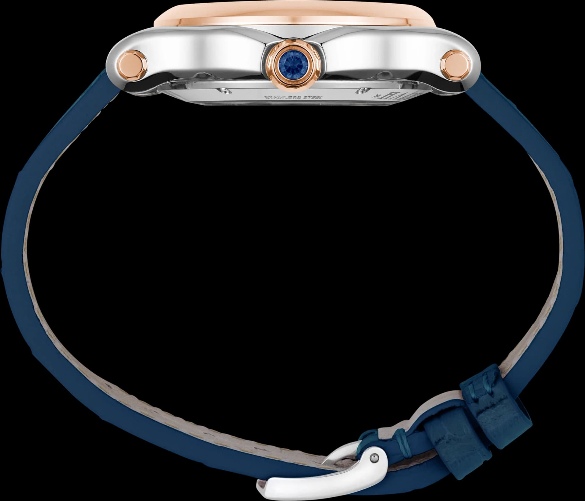 Chopard Happy Sport 36 mm – Çelik ve Pembe Altın, Sedef Kadran, Mavi Timsah Derisi Kayış 3
