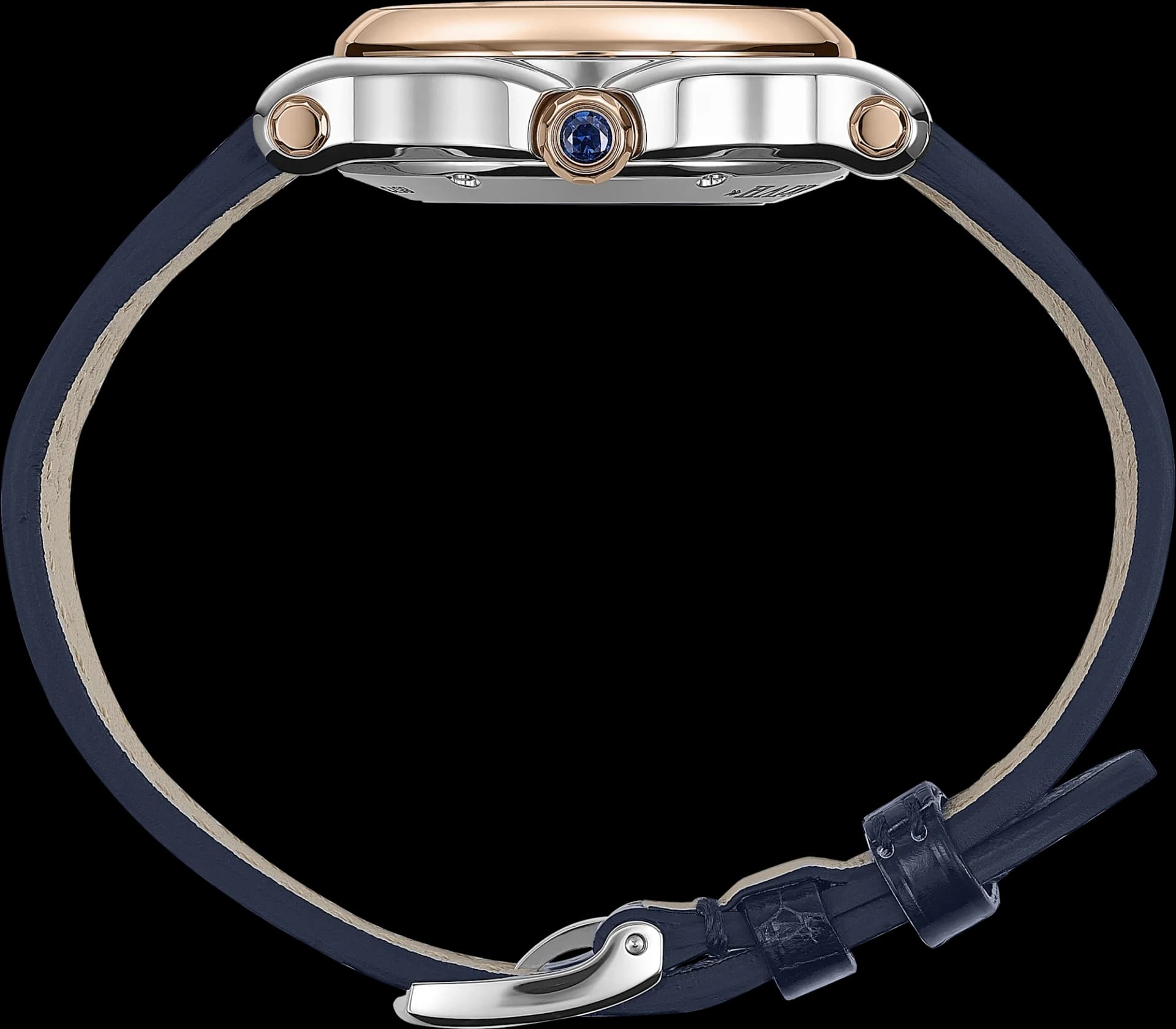Chopard Happy Sport Sun, Moon and Stars 30 mm – Çelik ve Pembe Altın, Mavi Kadran 3