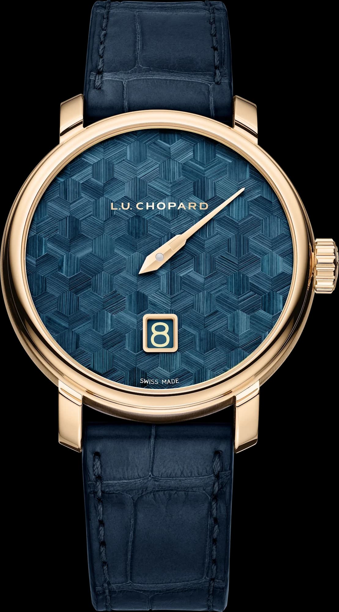 Chopard L.U.C Quattro Spirit 25 Straw Marquetry Edition – Pembe Altın, Saman Kakma Kadran 1