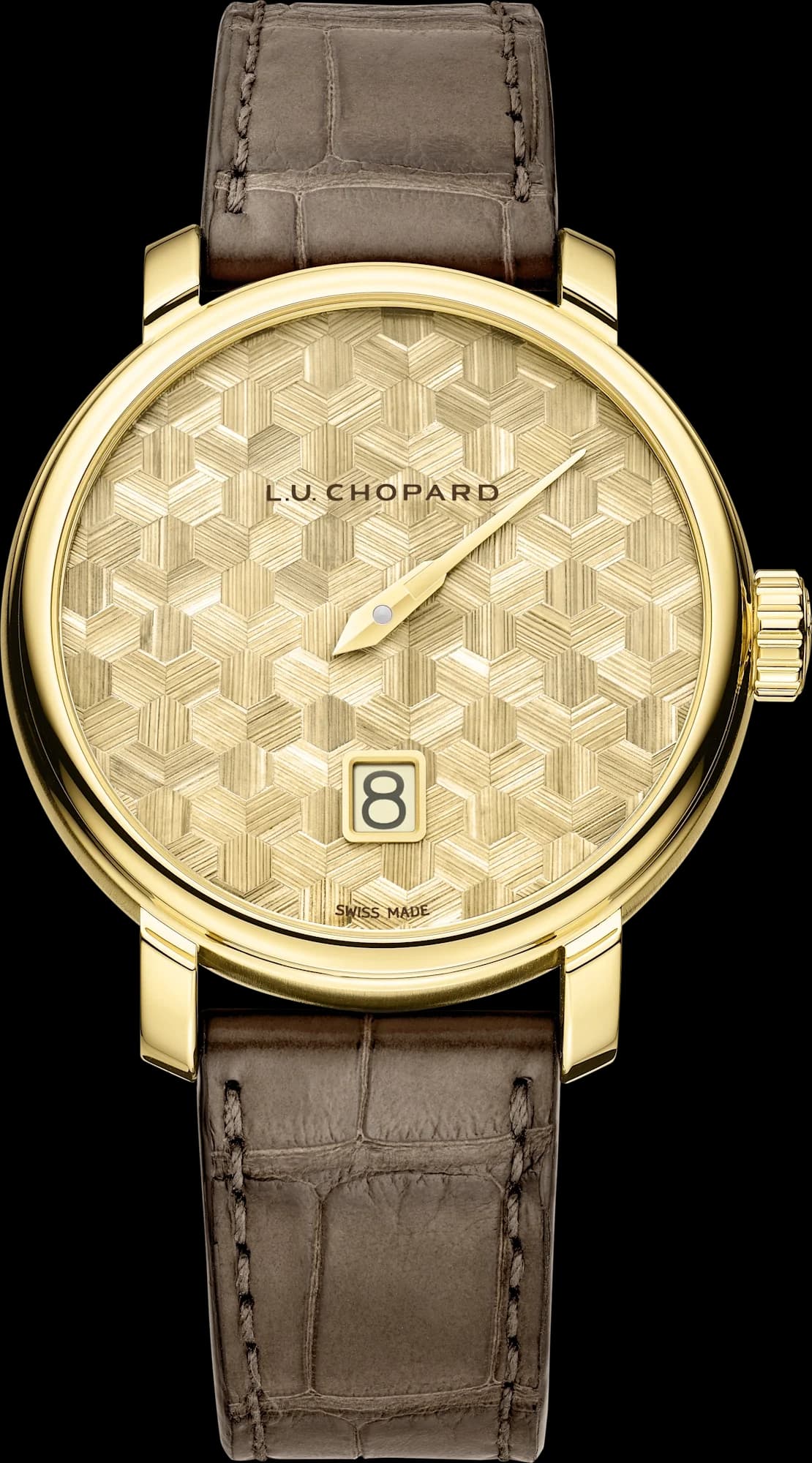 Chopard L.U.C Quattro Spirit 25 Straw Marquetry Edition – Sarı Altın, Saman Kakma Kadran 1