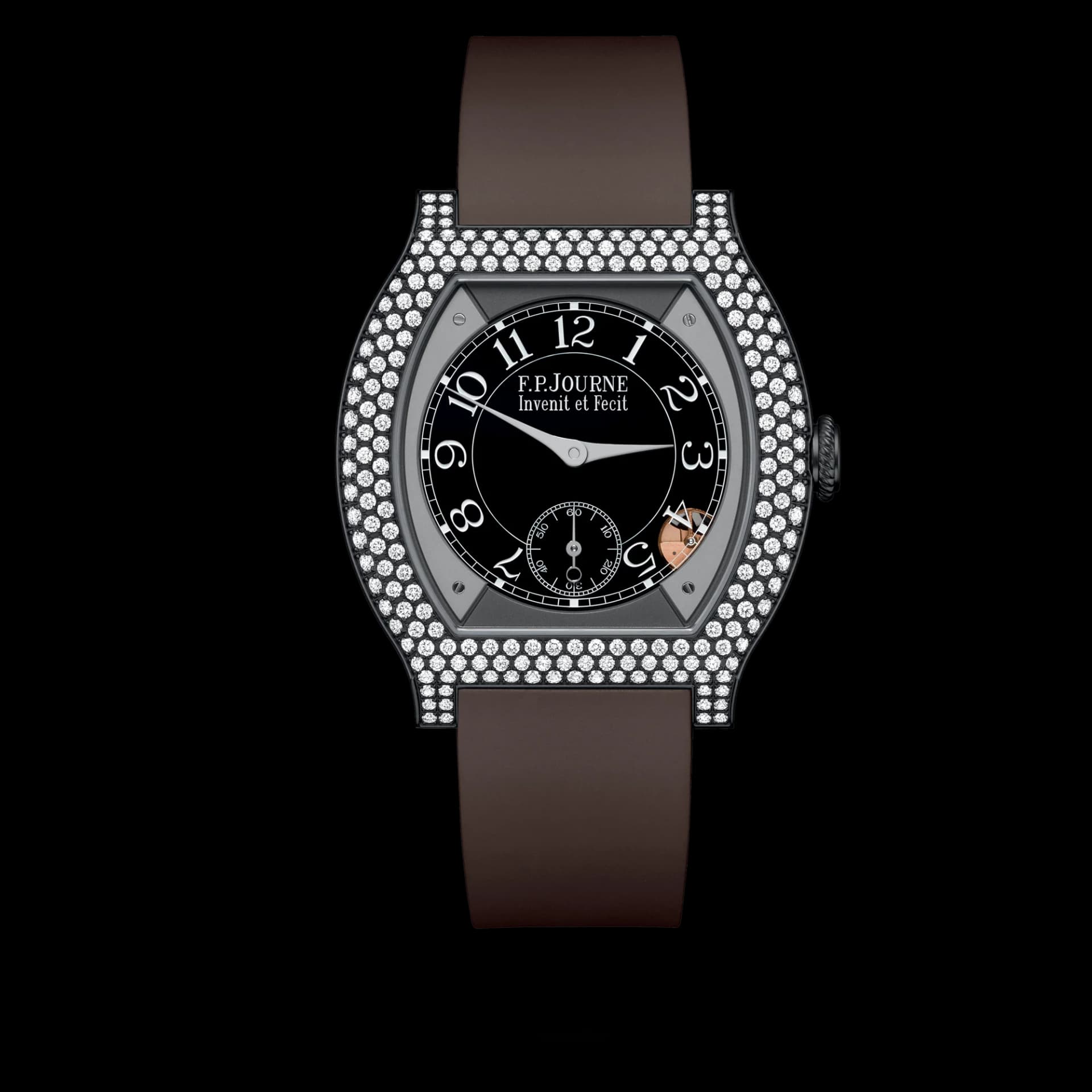 F.P. Journe Élégante 40 mm Titalyt 12 Rows of Diamonds – Çikolata Kayış 1