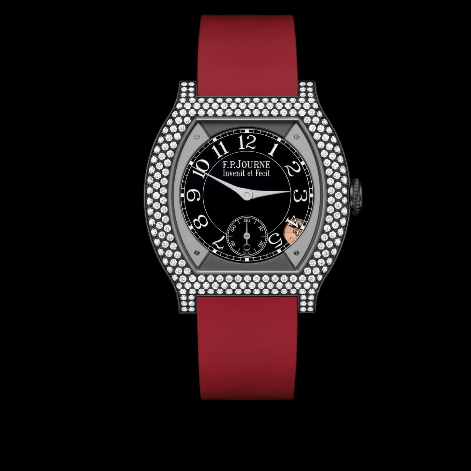 F.P. Journe Élégante 40 mm Titalyt 12 Rows of Diamonds – Kırmızı Kayış 1