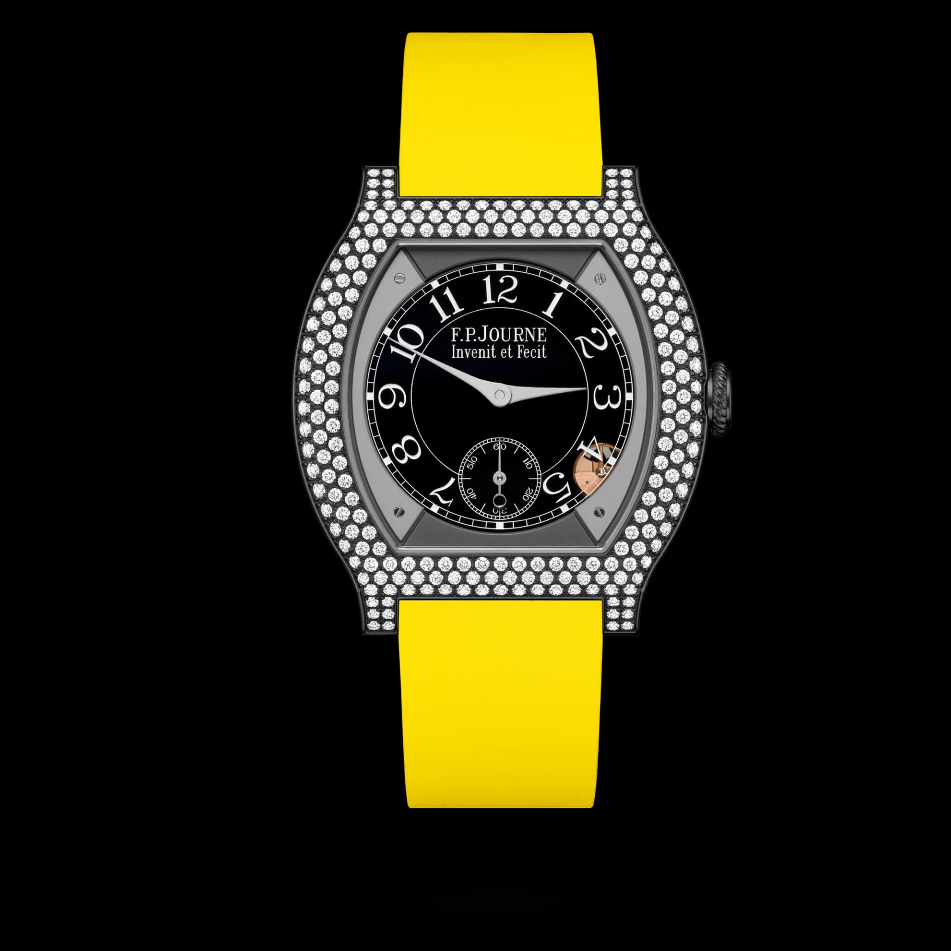 F.P. Journe Élégante 40 mm Titalyt 12 Rows of Diamonds – Sarı Kayış 1
