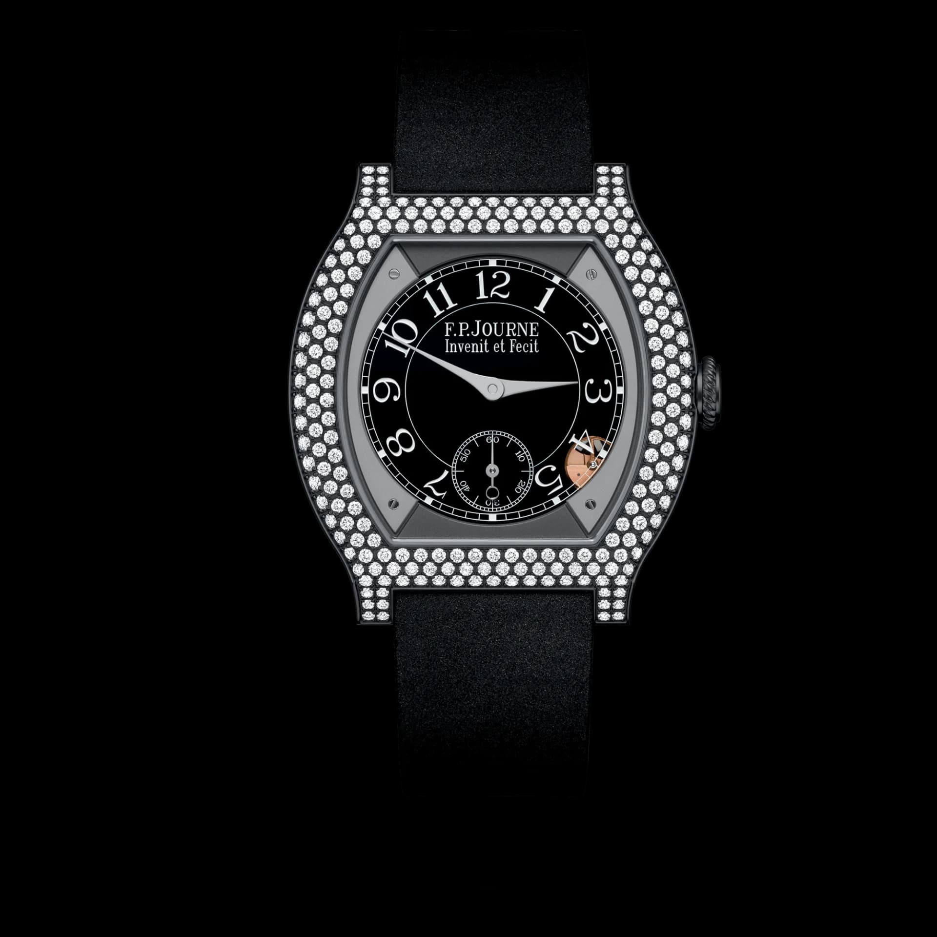 F.P. Journe Élégante 40 mm Titalyt 12 Rows of Diamonds – Siyah Kayış 1