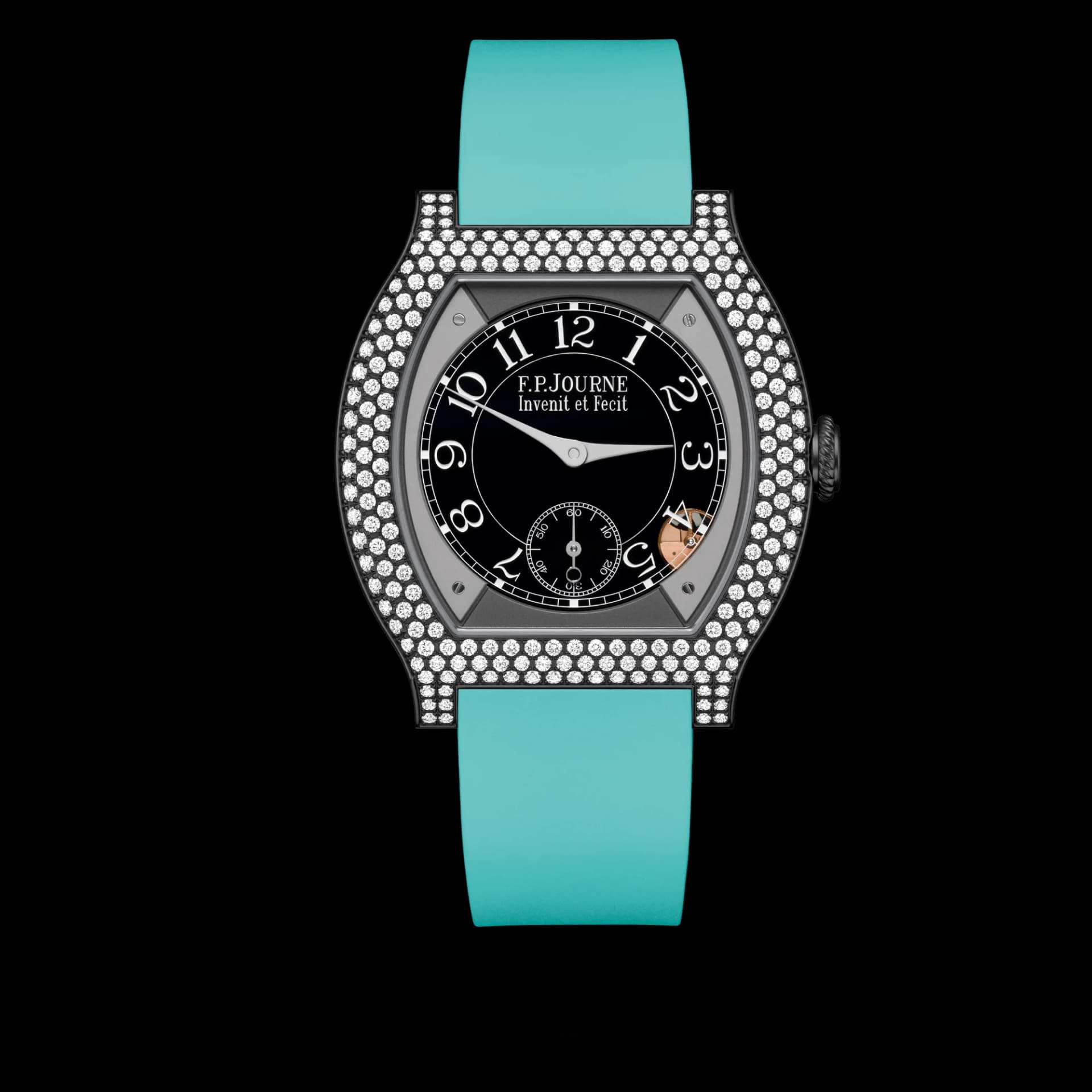 F.P. Journe Élégante 40 mm Titalyt 12 Rows of Diamonds – Turkuaz Kayış 1