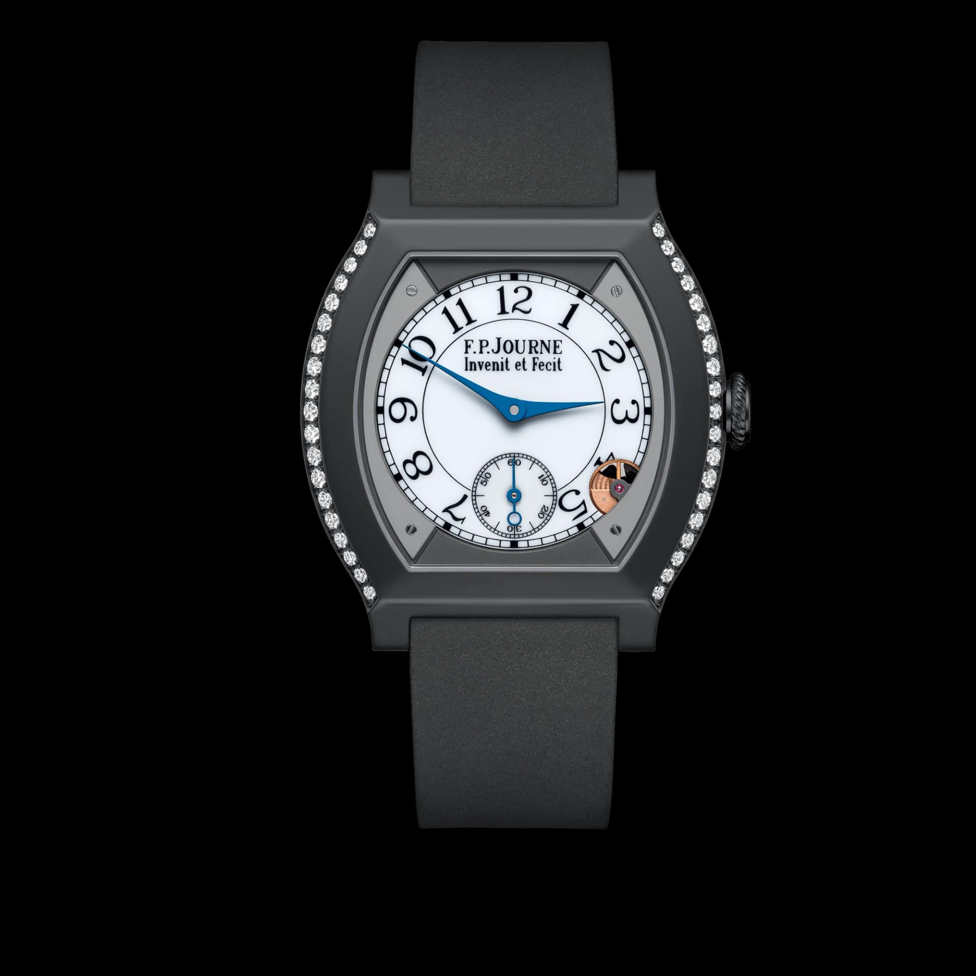 F.P. Journe Élégante 40 mm Titalyt 2 Rows of Diamonds – Antrasit Kayış 1