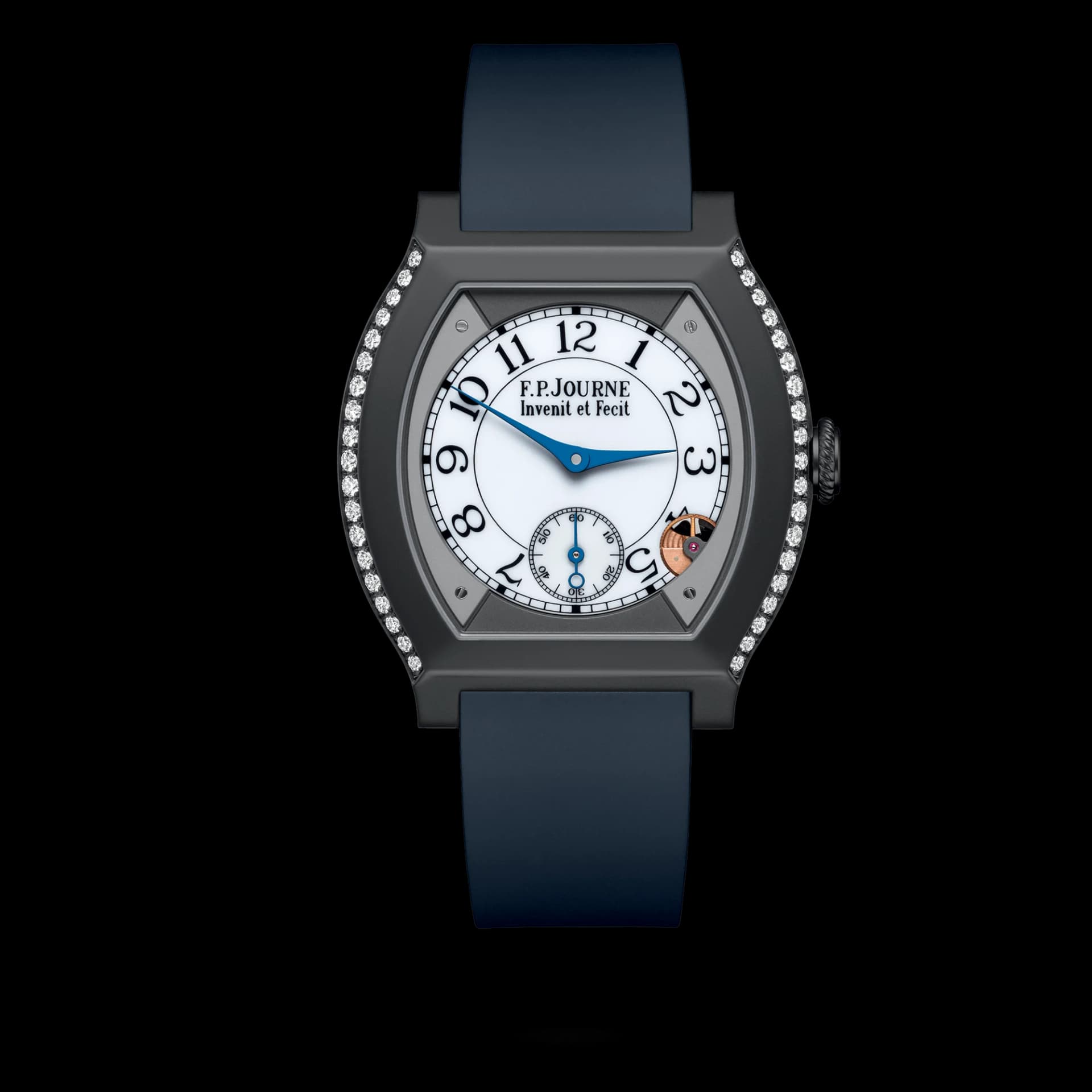 F.P. Journe Élégante 40 mm Titalyt 2 Rows of Diamonds – Gece Mavisi Kayış 1